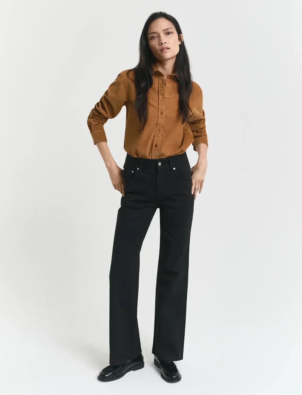 GANT - REG CORD SHIRT - langærmede skjorter - whiskey brown - 4