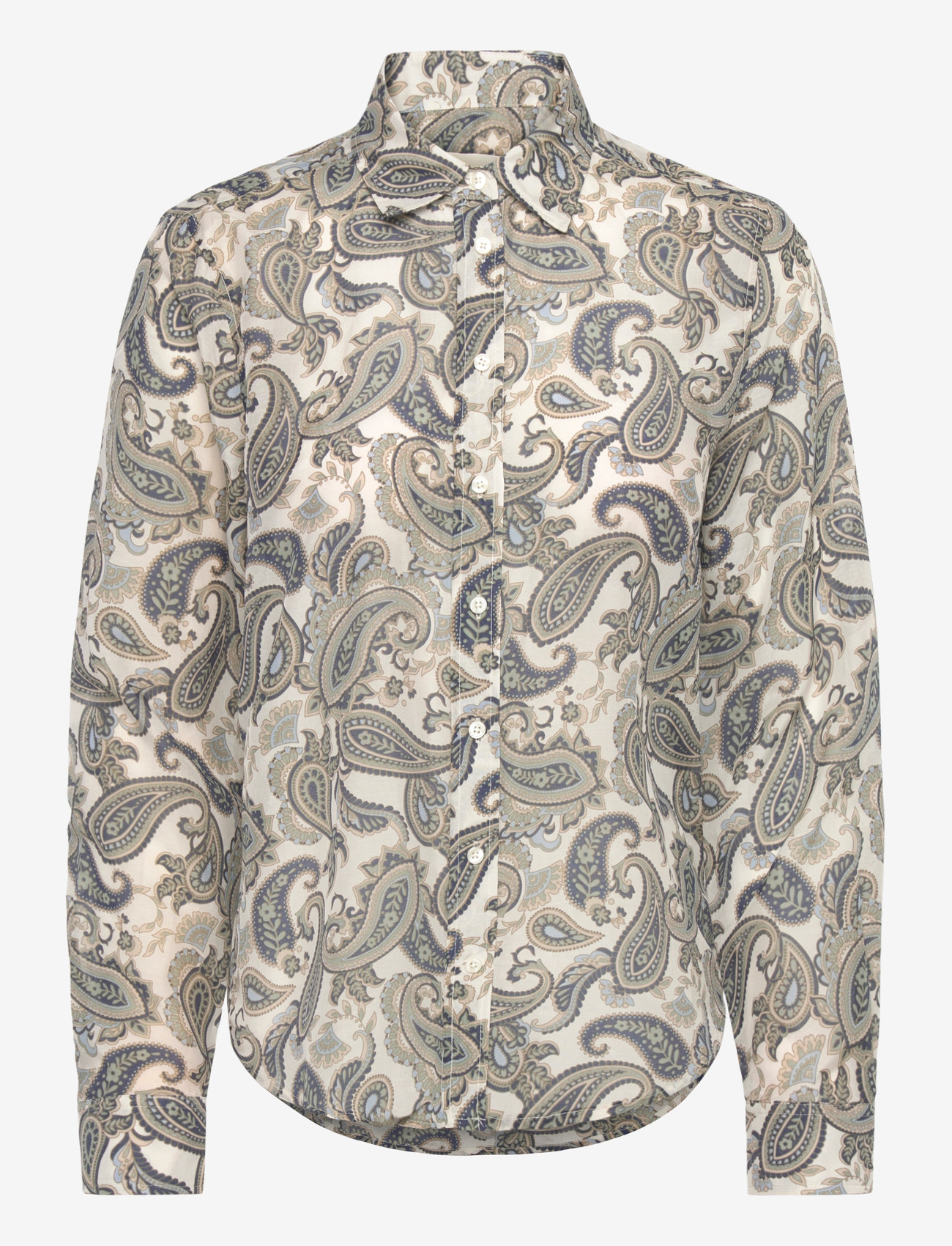 GANT - REG PAISLEY COT SILK SHIRT - long-sleeved shirts - persian blue - 0