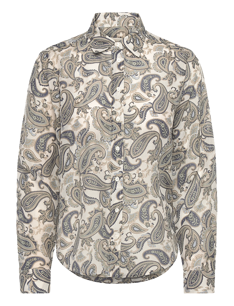 GANT - REG PAISLEY COT SILK SHIRT - langærmede skjorter - persian blue - 0
