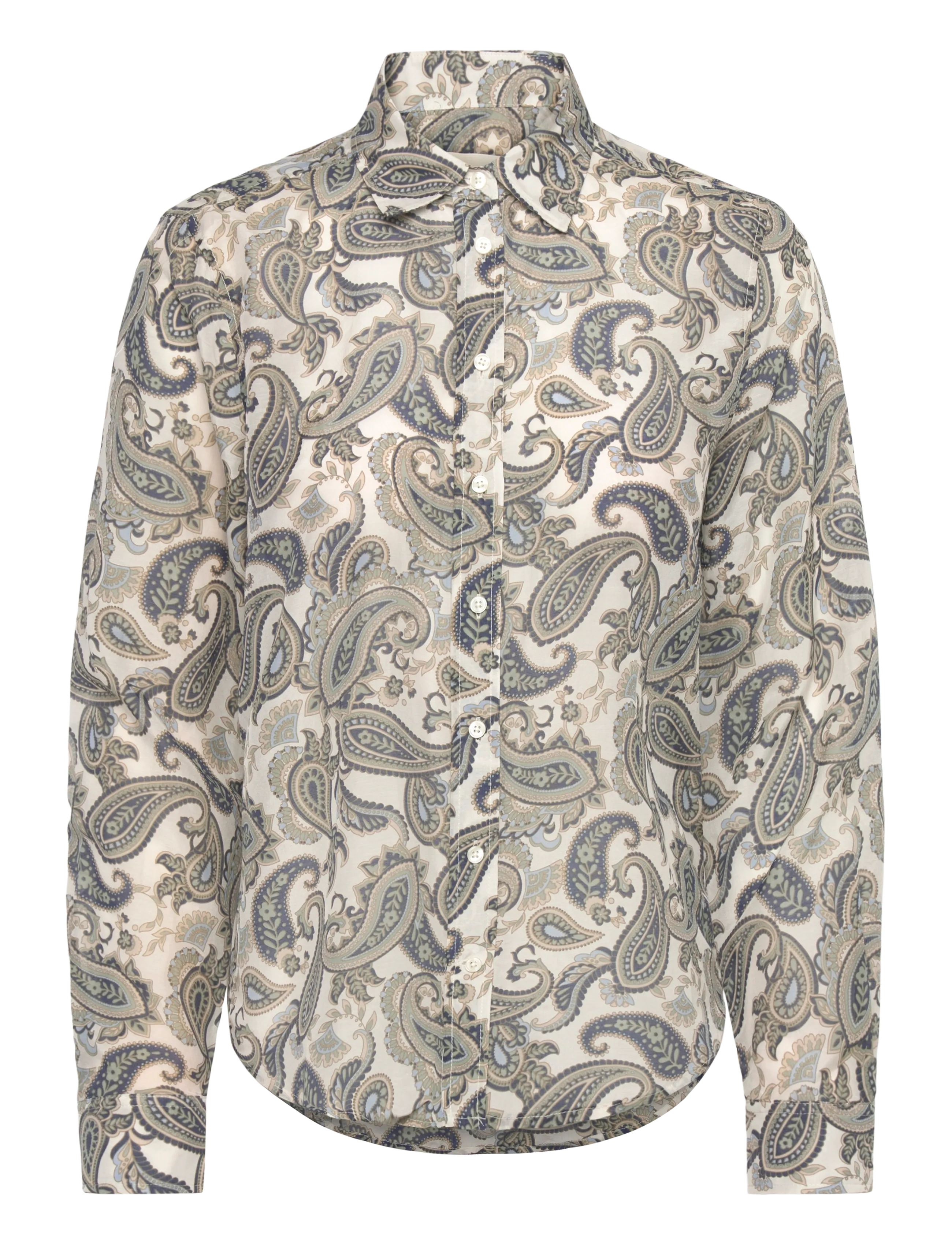 Gant - REG PAISLEY COT SILK SHIRT - langärmlige hemden - persian blue - 0