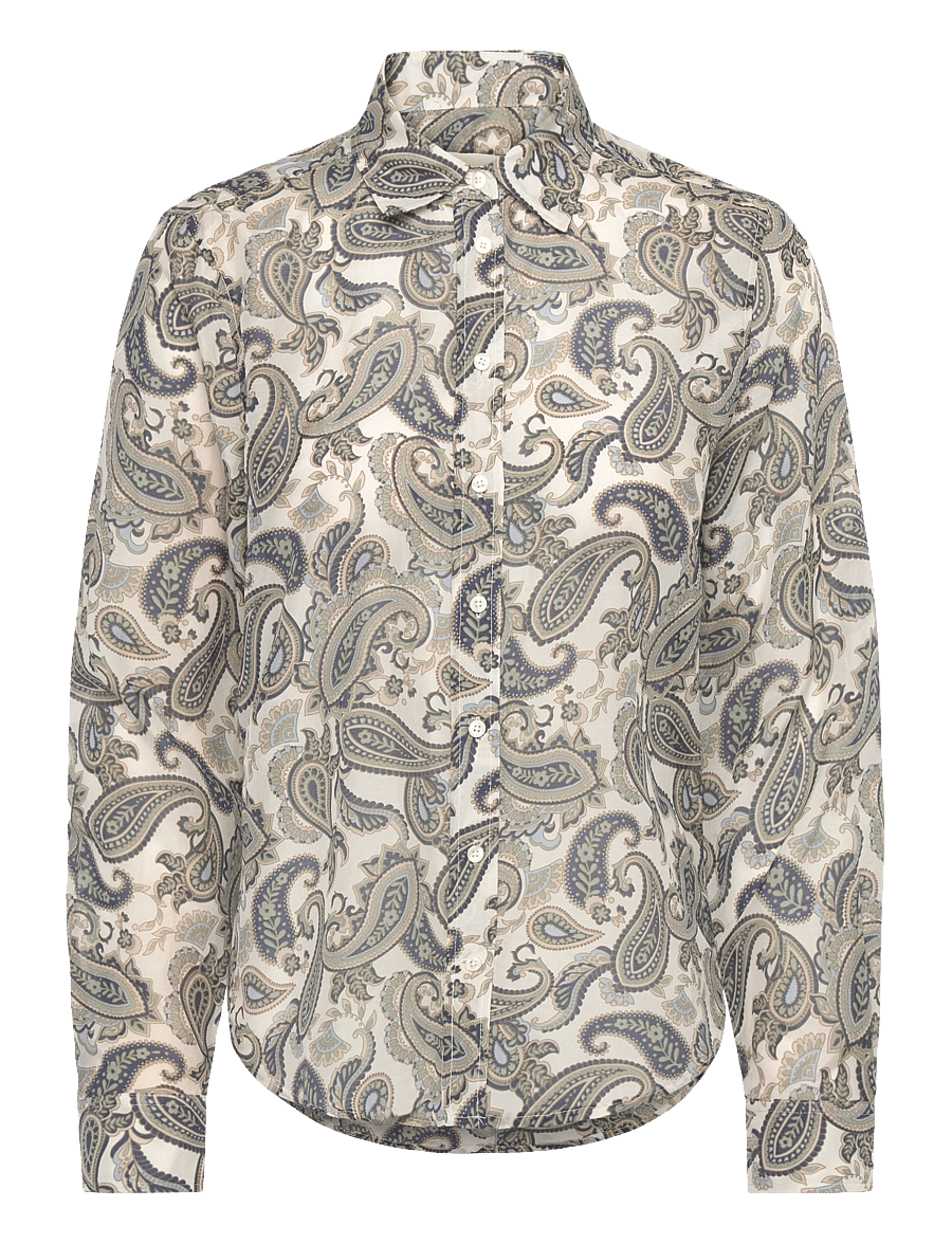 Gant - REG PAISLEY COT SILK SHIRT - langærmede skjorter - persian blue - 1