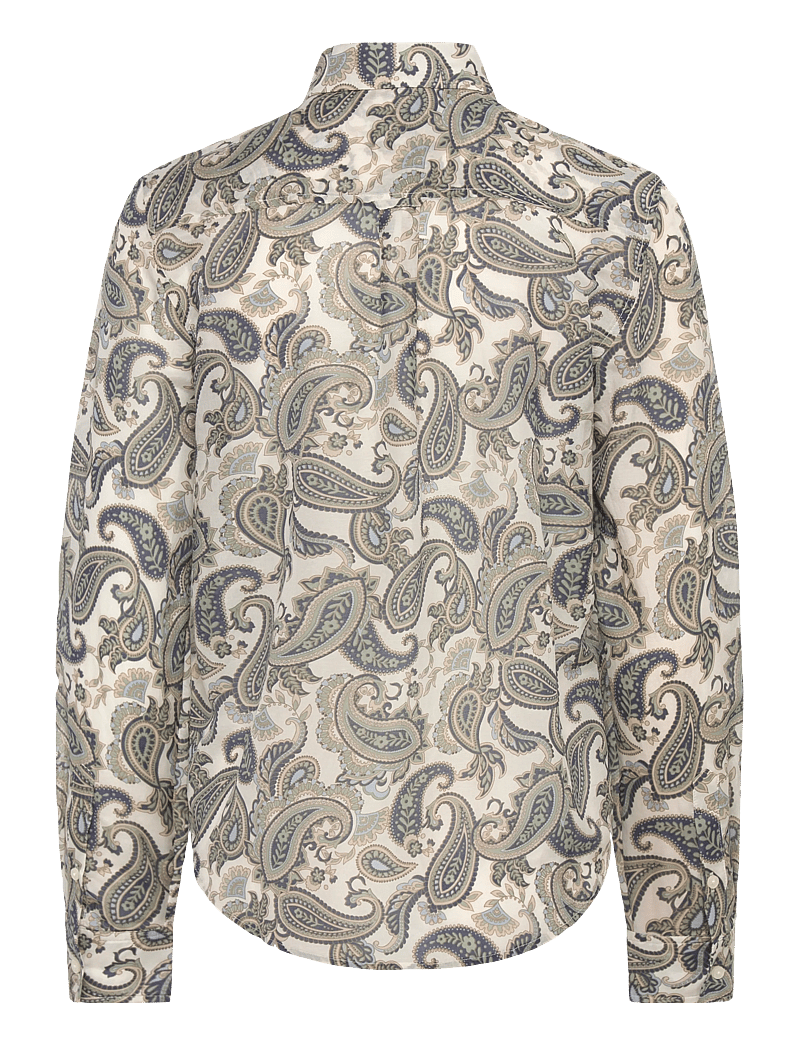 GANT - REG PAISLEY COT SILK SHIRT - langærmede skjorter - persian blue - 1
