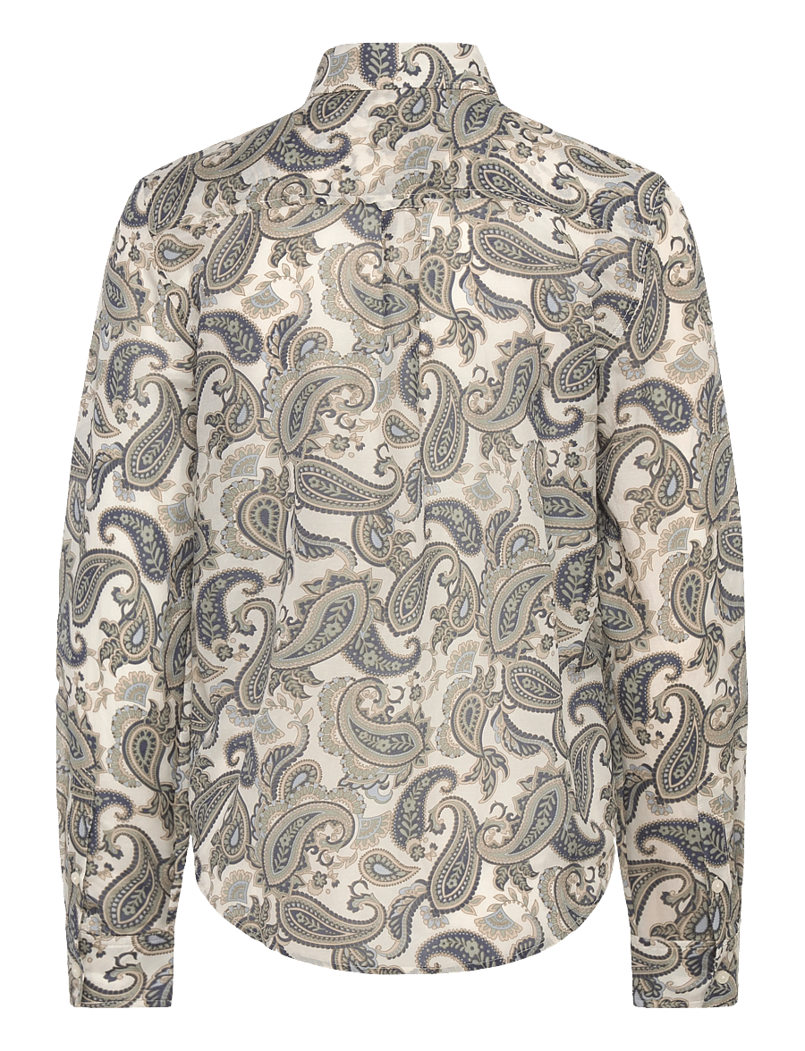 Gant - REG PAISLEY COT SILK SHIRT - langærmede skjorter - persian blue - 2