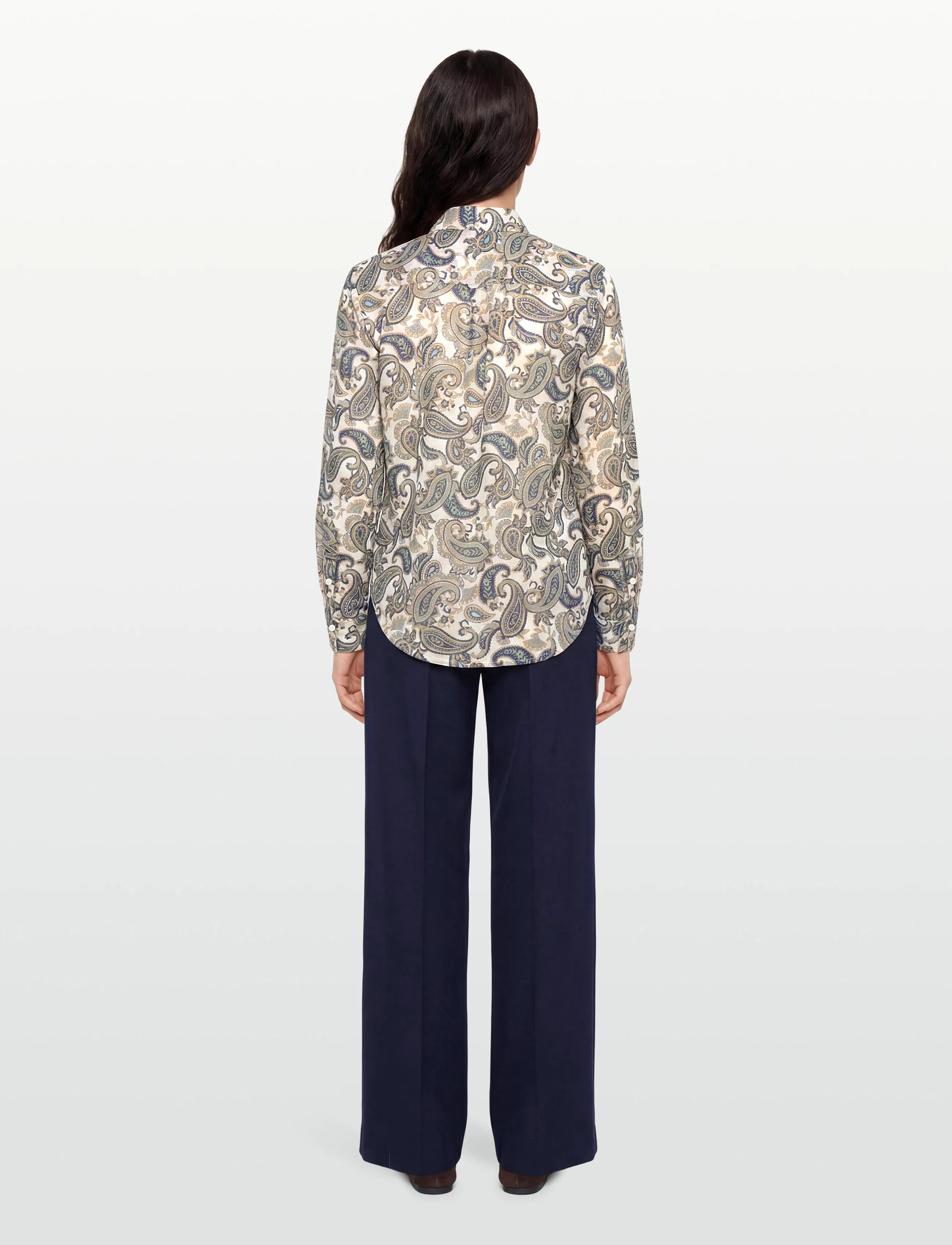 Gant - REG PAISLEY COT SILK SHIRT - langærmede skjorter - persian blue - 4