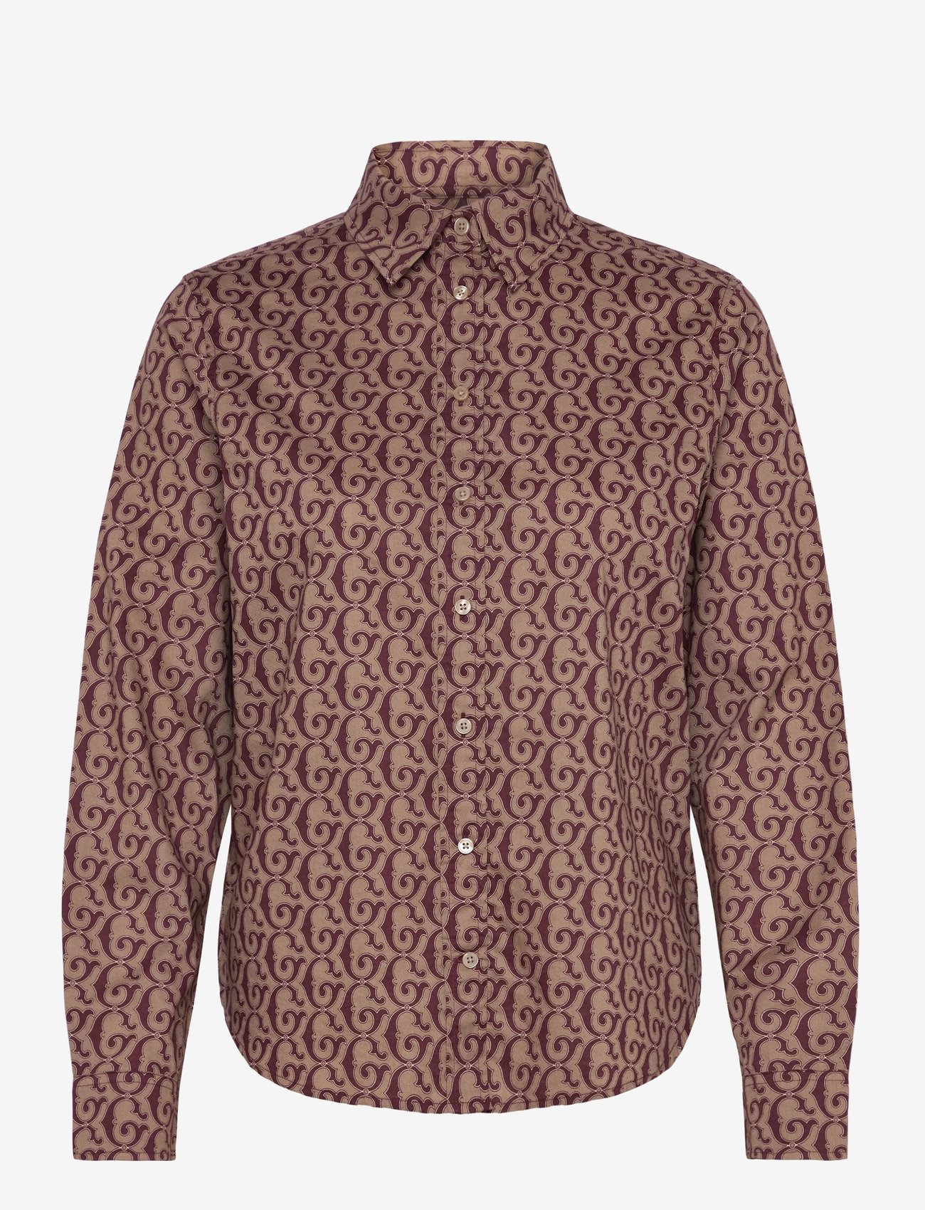 GANT - REG G PRINT COT VOILE SHIRT - langärmlige hemden - plum wine - 0