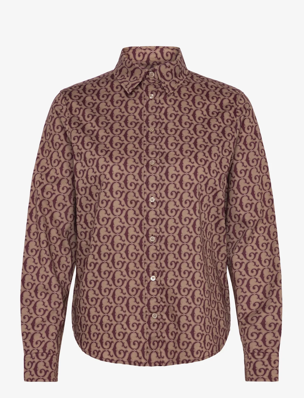 GANT - REG G PRINT COT VOILE SHIRT - långärmade skjortor - plum wine - 0
