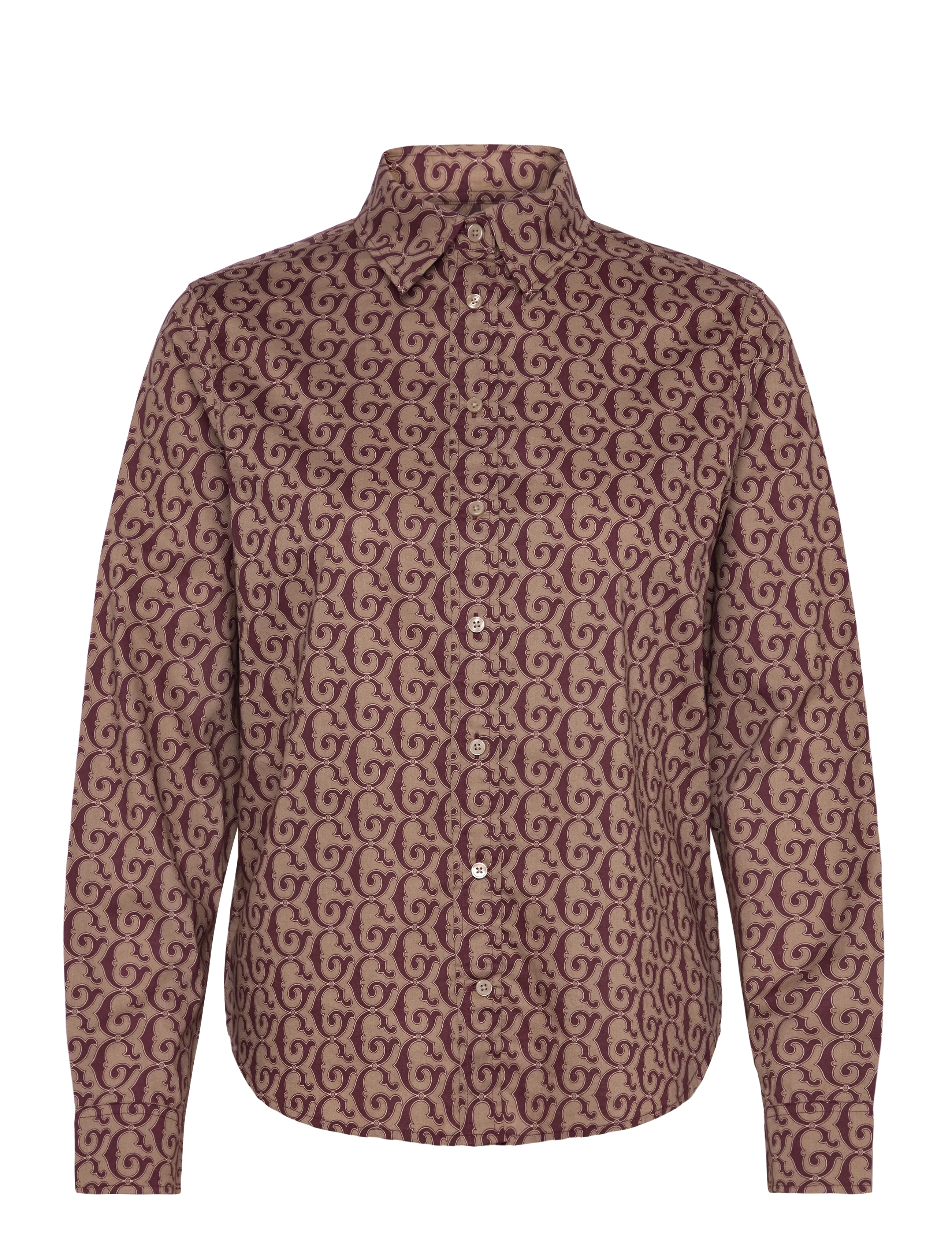 Gant REG G PRINT COT VOILE SHIRT - Transitional Layering - PLUM WINE / burgundy