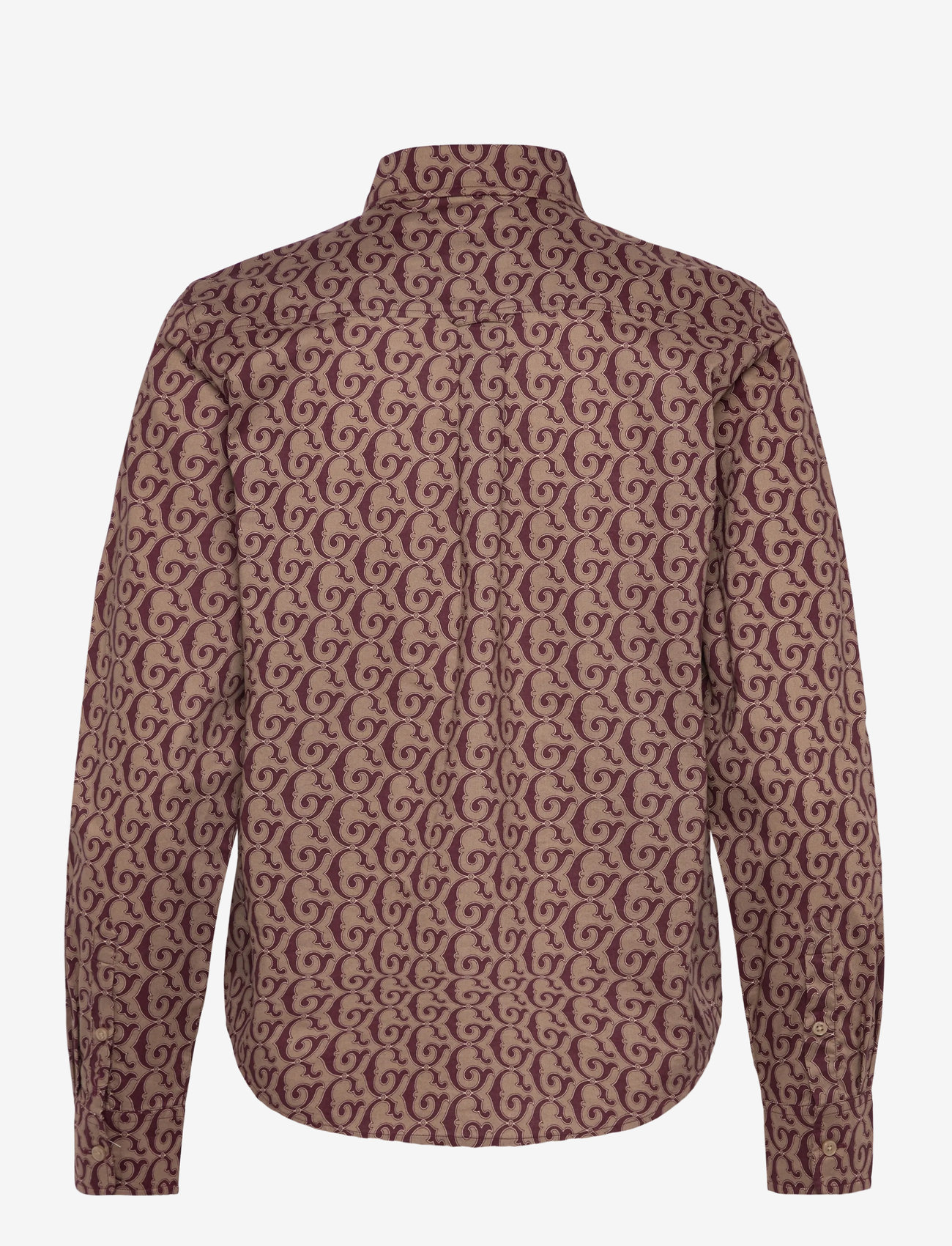 GANT - REG G PRINT COT VOILE SHIRT - langärmlige hemden - plum wine - 1