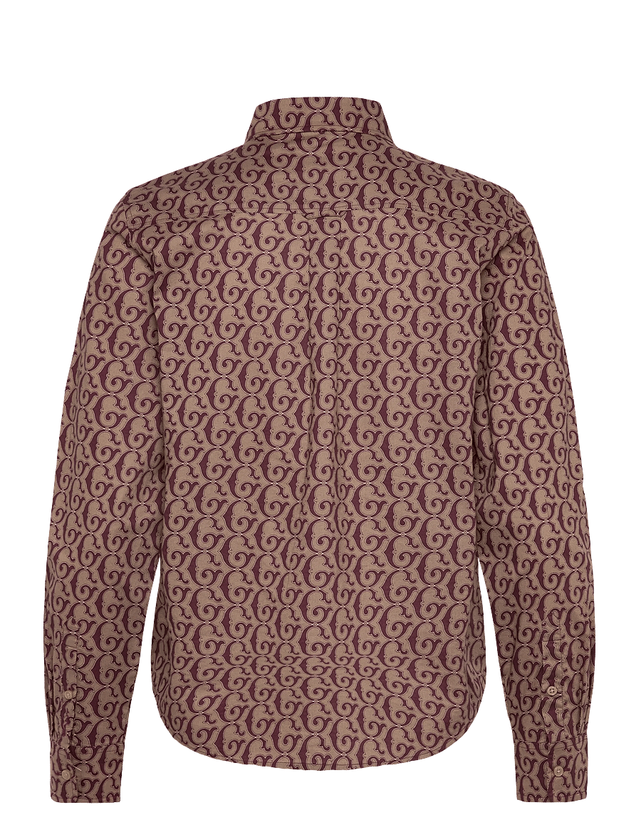 Gant - REG G PRINT COT VOILE SHIRT - pitkähihaiset kauluspaidat - plum wine - 1