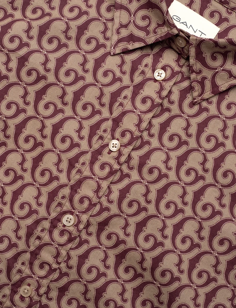 GANT - REG G PRINT COT VOILE SHIRT - långärmade skjortor - plum wine - 2