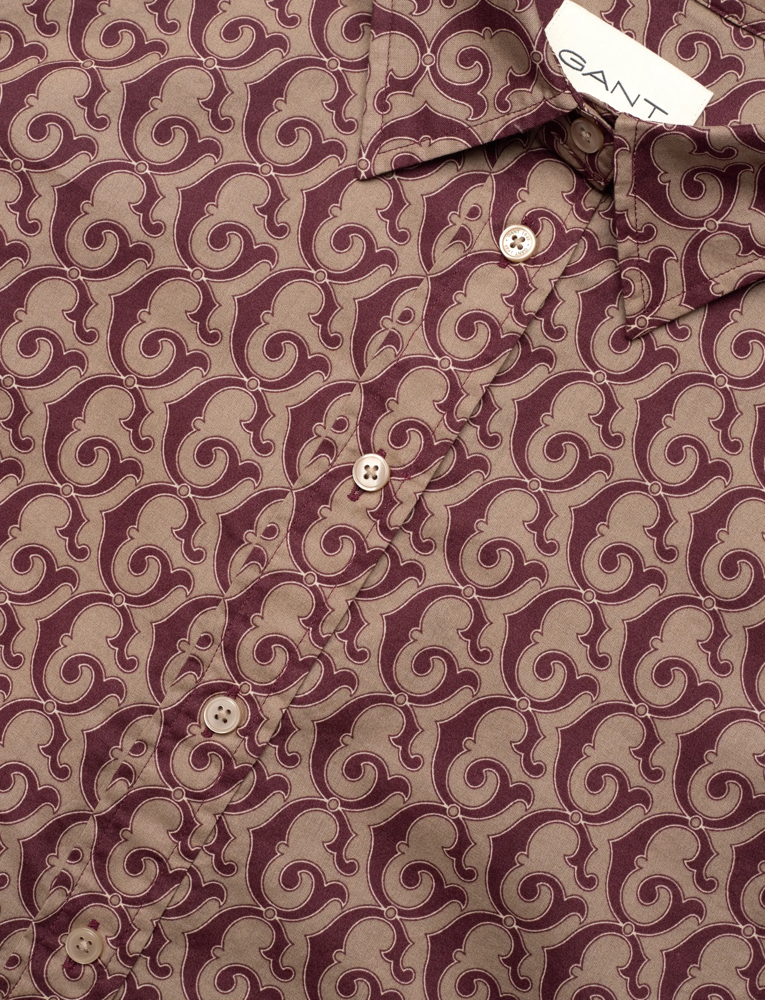 Gant - REG G PRINT COT VOILE SHIRT - pitkähihaiset kauluspaidat - plum wine - 2