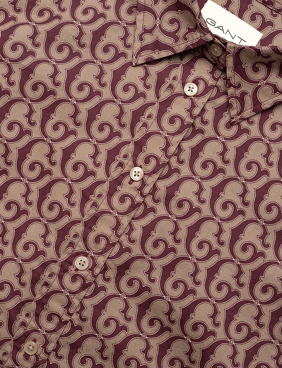 Gant - REG G PRINT COT VOILE SHIRT - pitkähihaiset kauluspaidat - plum wine - 2