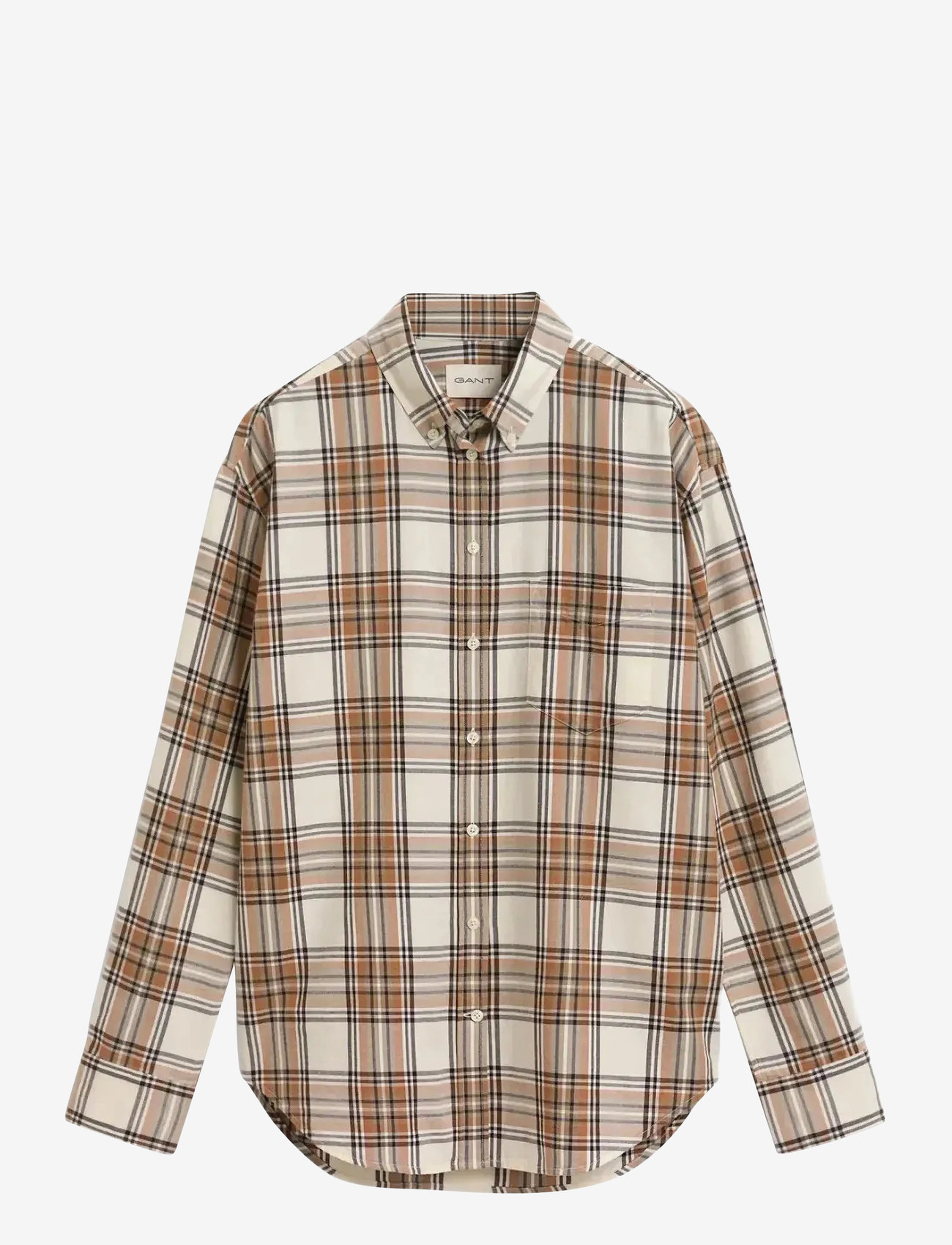 GANT - REL CHECKED FLANNEL BD SHIRT - cream - 1
