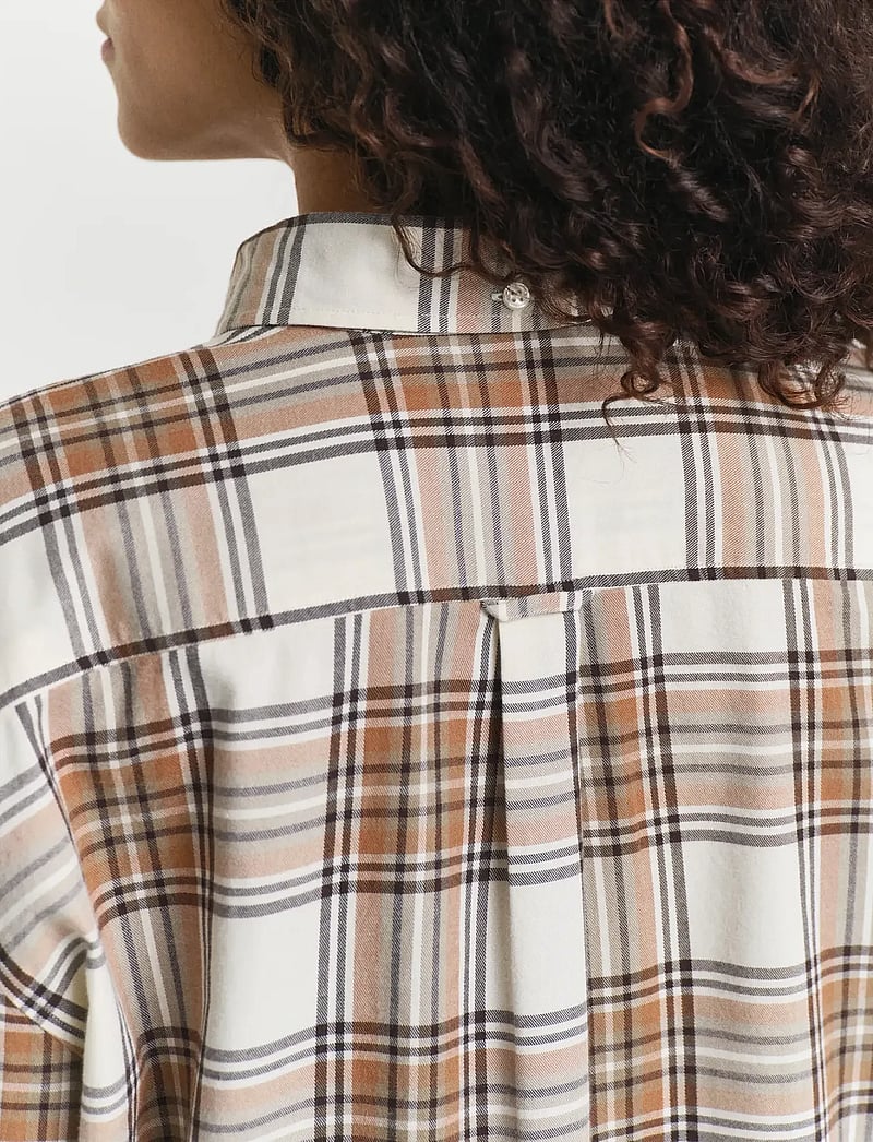 GANT - REL CHECKED FLANNEL BD SHIRT - cream - 0