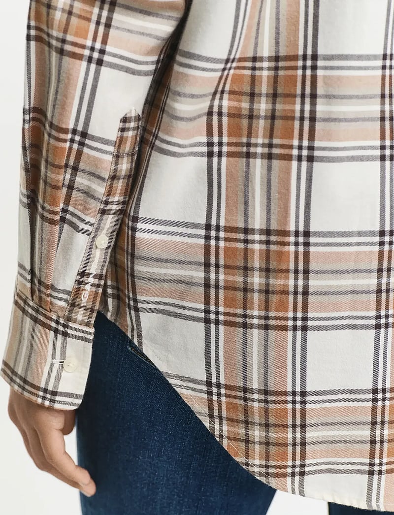 GANT - REL CHECKED FLANNEL BD SHIRT - cream - 2