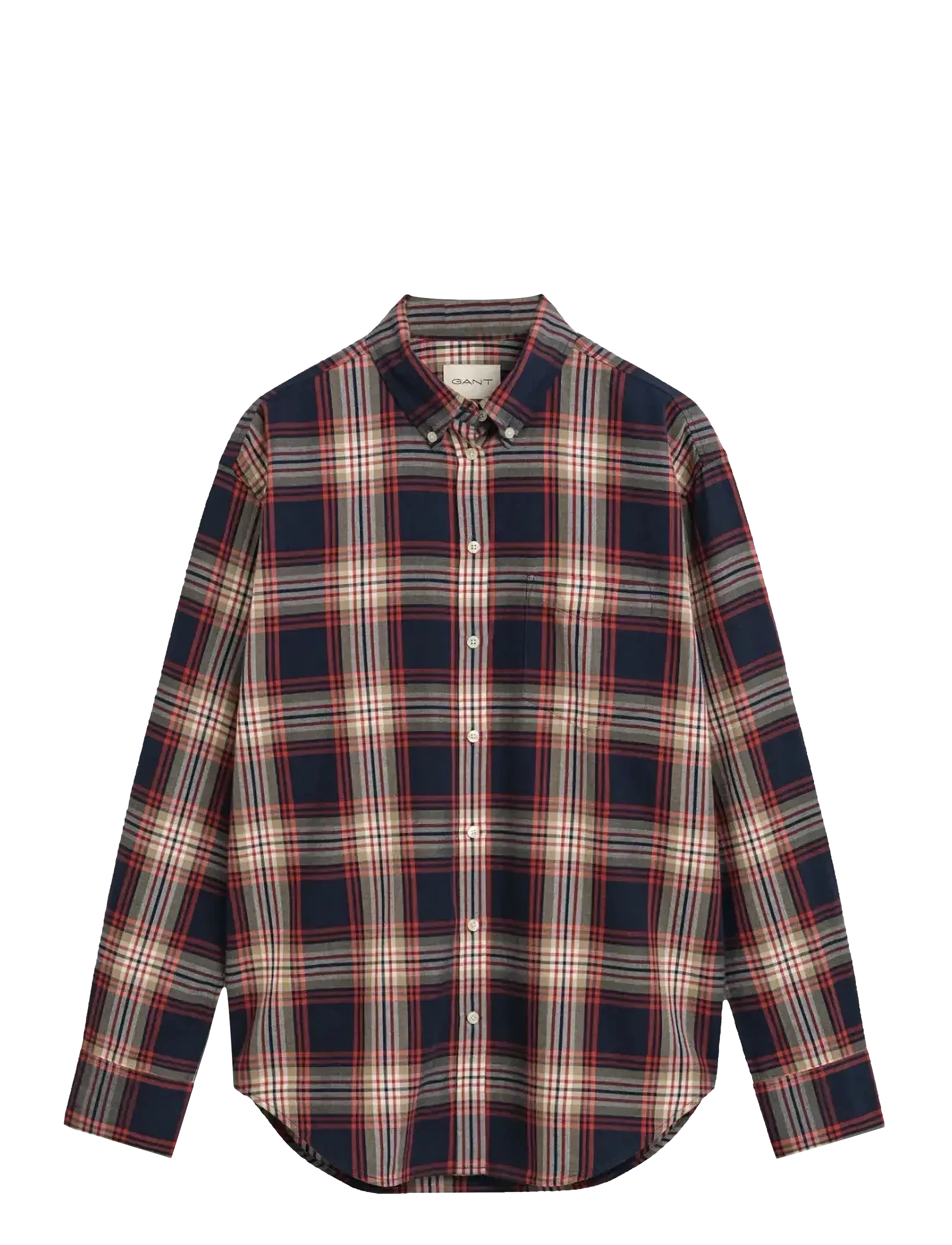 GANT - REL CHECKED FLANNEL BD SHIRT - evening blue - 1