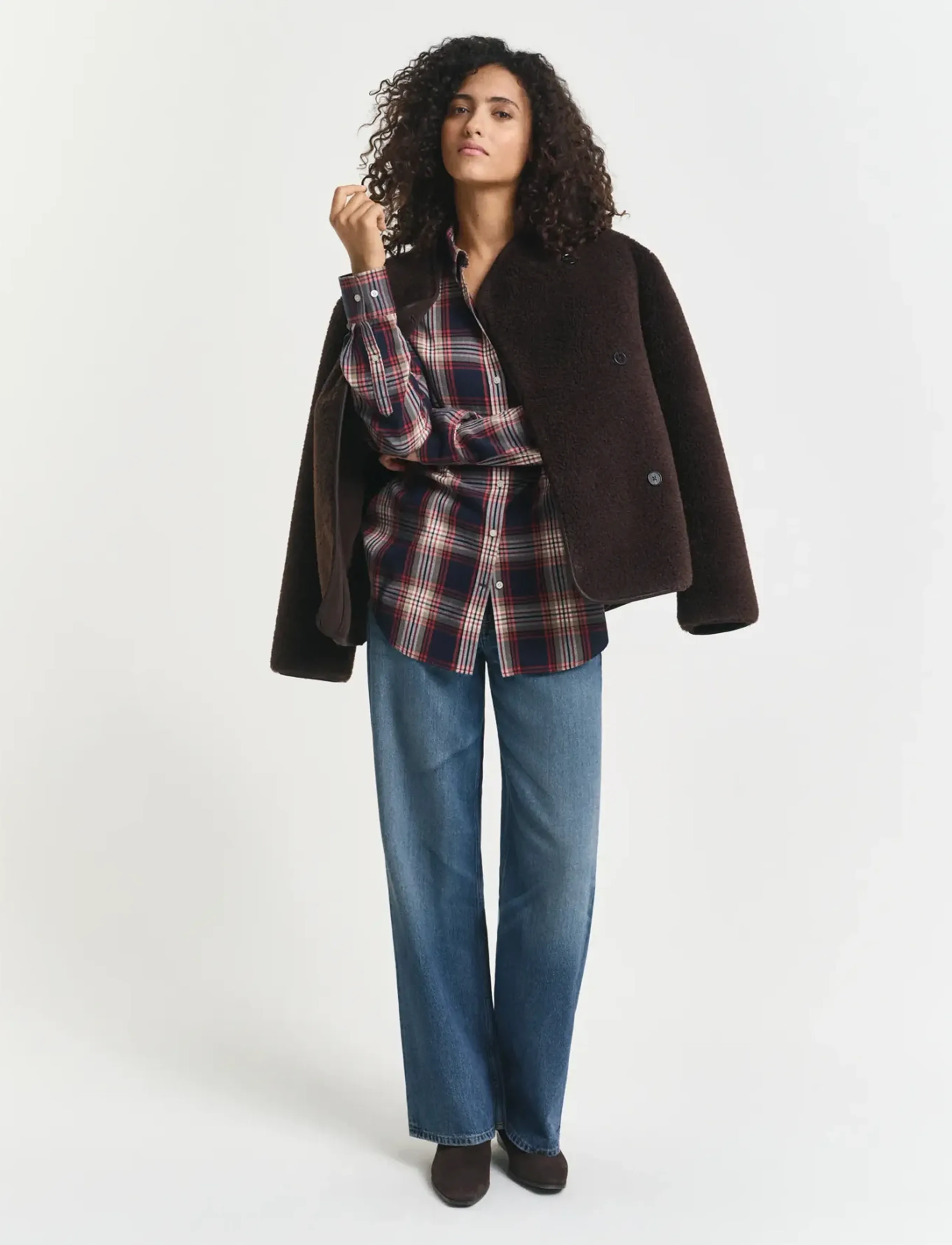 GANT - REL CHECKED FLANNEL BD SHIRT - evening blue - 4