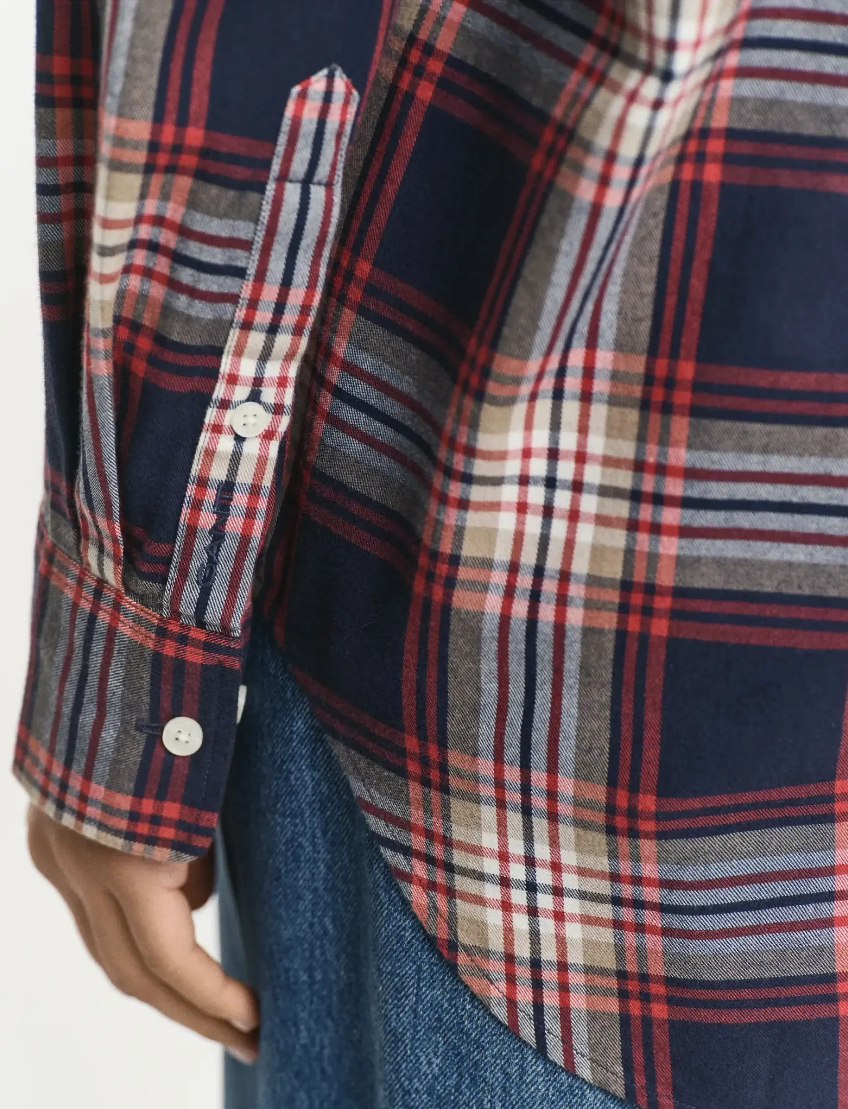 GANT - REL CHECKED FLANNEL BD SHIRT - evening blue - 5