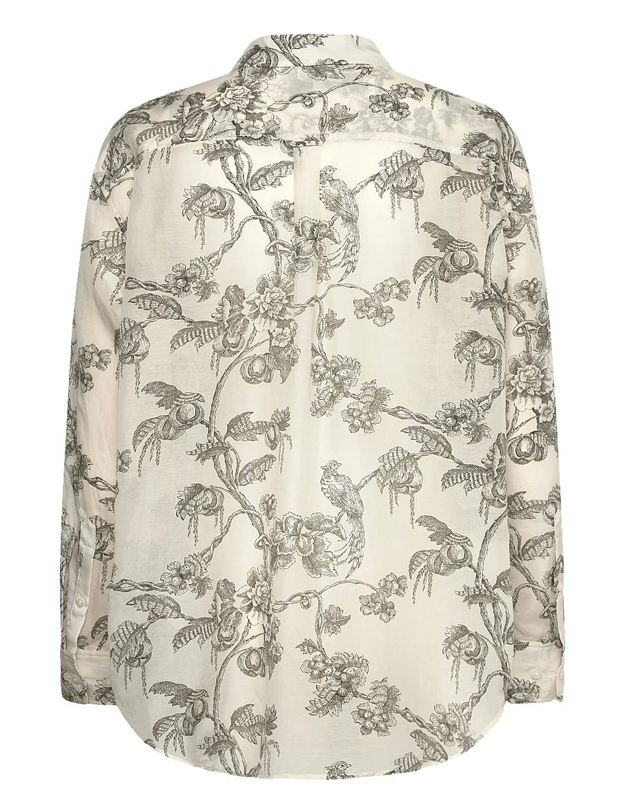 Gant - REL TREE PRINT COT SILK SHIRT - pitkähihaiset kauluspaidat - dark moss green - 1