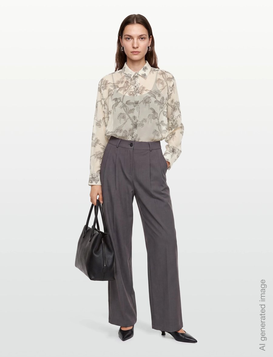 Gant - REL TREE PRINT COT SILK SHIRT - pikkade varrukatega särgid - dark moss green - 0