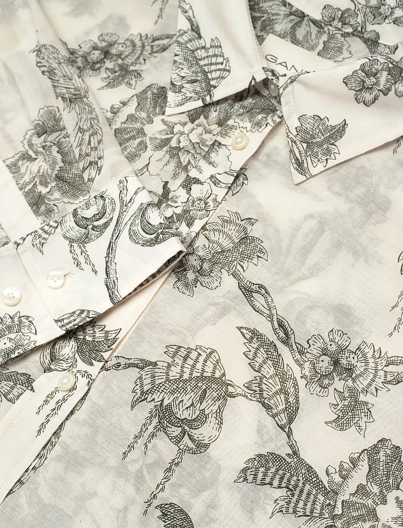 Gant - REL TREE PRINT COT SILK SHIRT - pikkade varrukatega särgid - dark moss green - 2