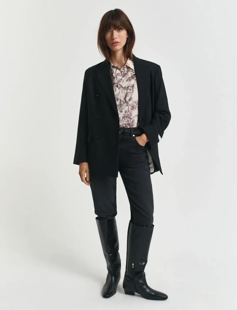 GANT - REG TREE PRINT COT VOILE SHIRT - pitkähihaiset kauluspaidat - plum wine - 3