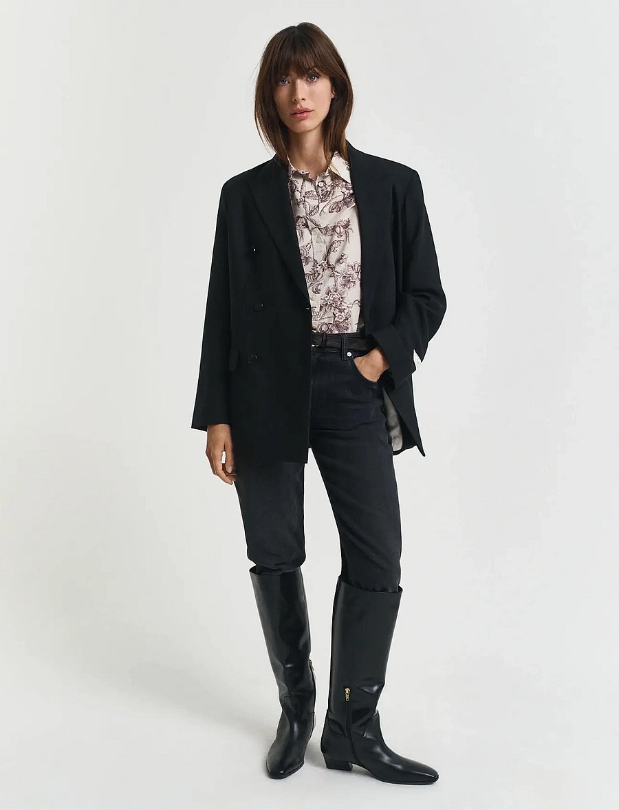 GANT - REG TREE PRINT COT VOILE SHIRT - plum wine - 3
