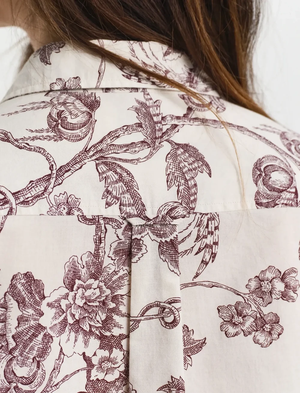 GANT - REG TREE PRINT COT VOILE SHIRT - pitkähihaiset kauluspaidat - plum wine - 5