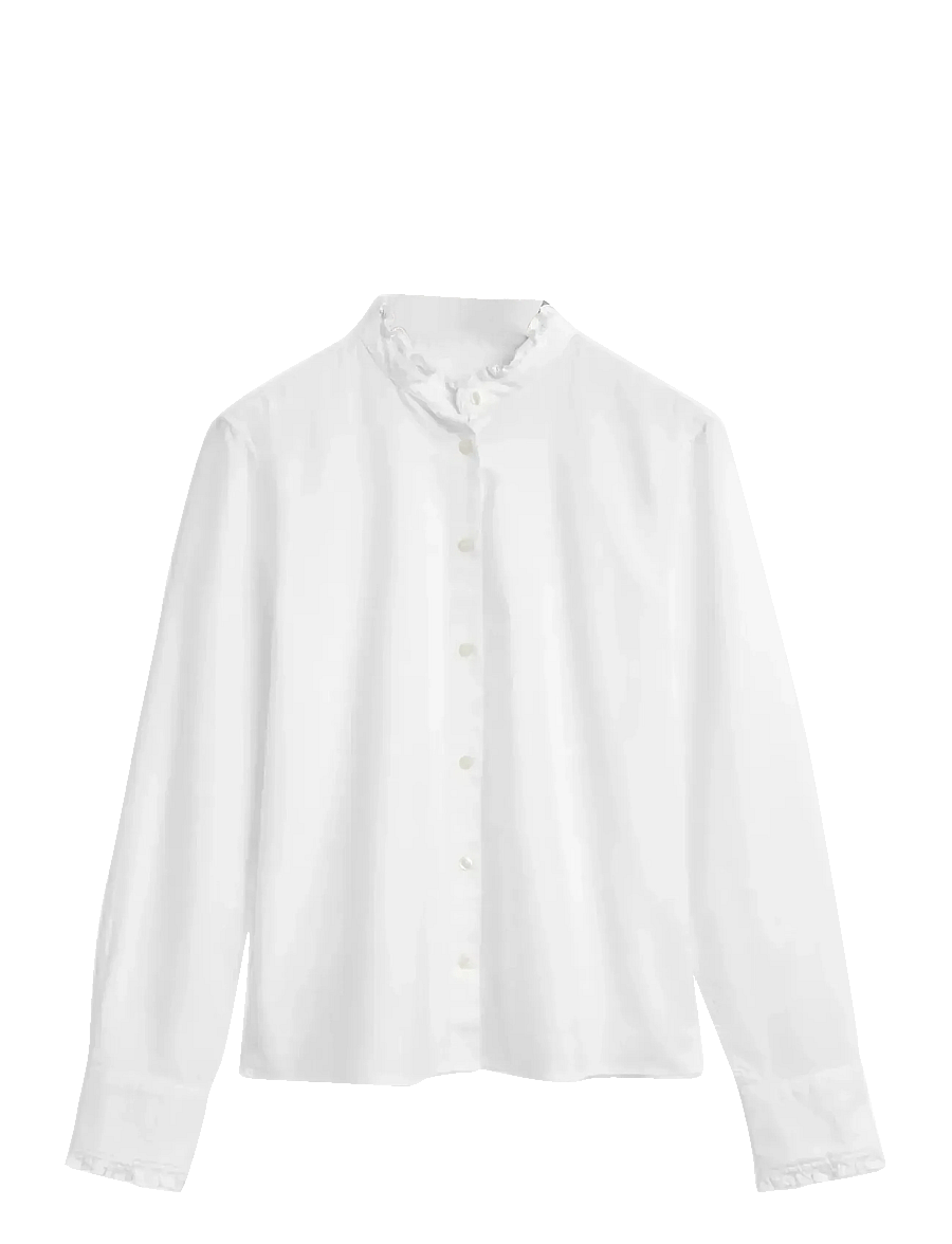 Gant - REG CLASSIC OXFORD FRILL BLOUSE - white - 1