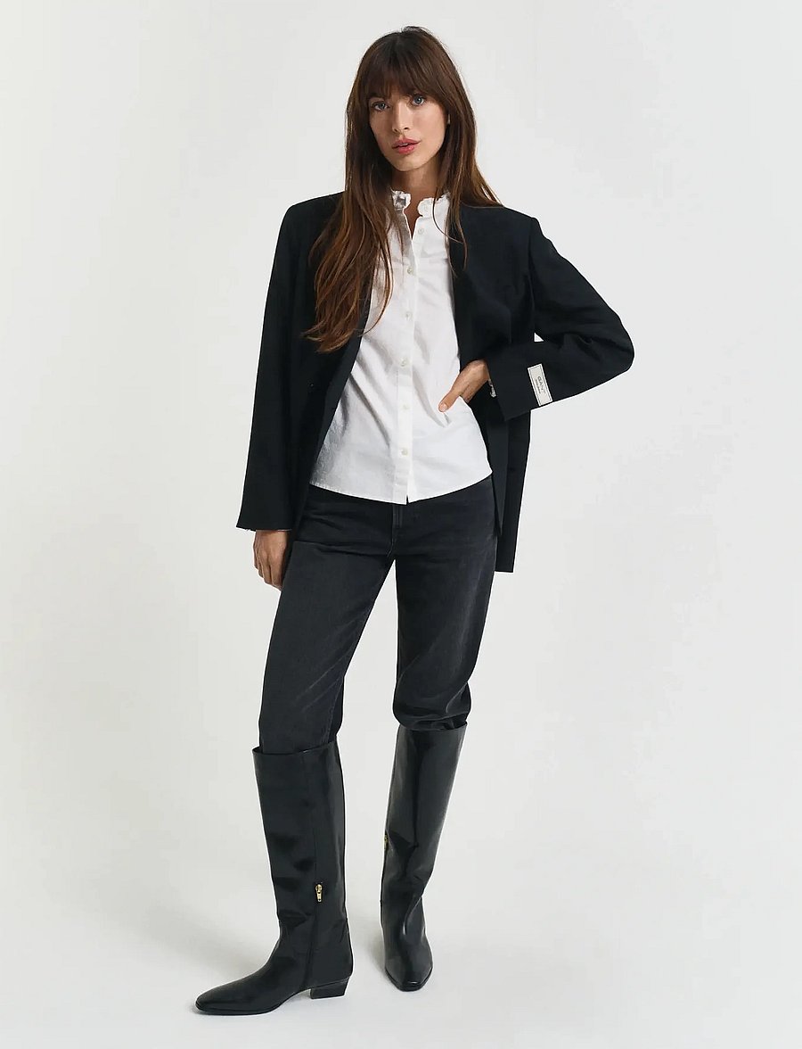 Gant - REG CLASSIC OXFORD FRILL BLOUSE - white - 3
