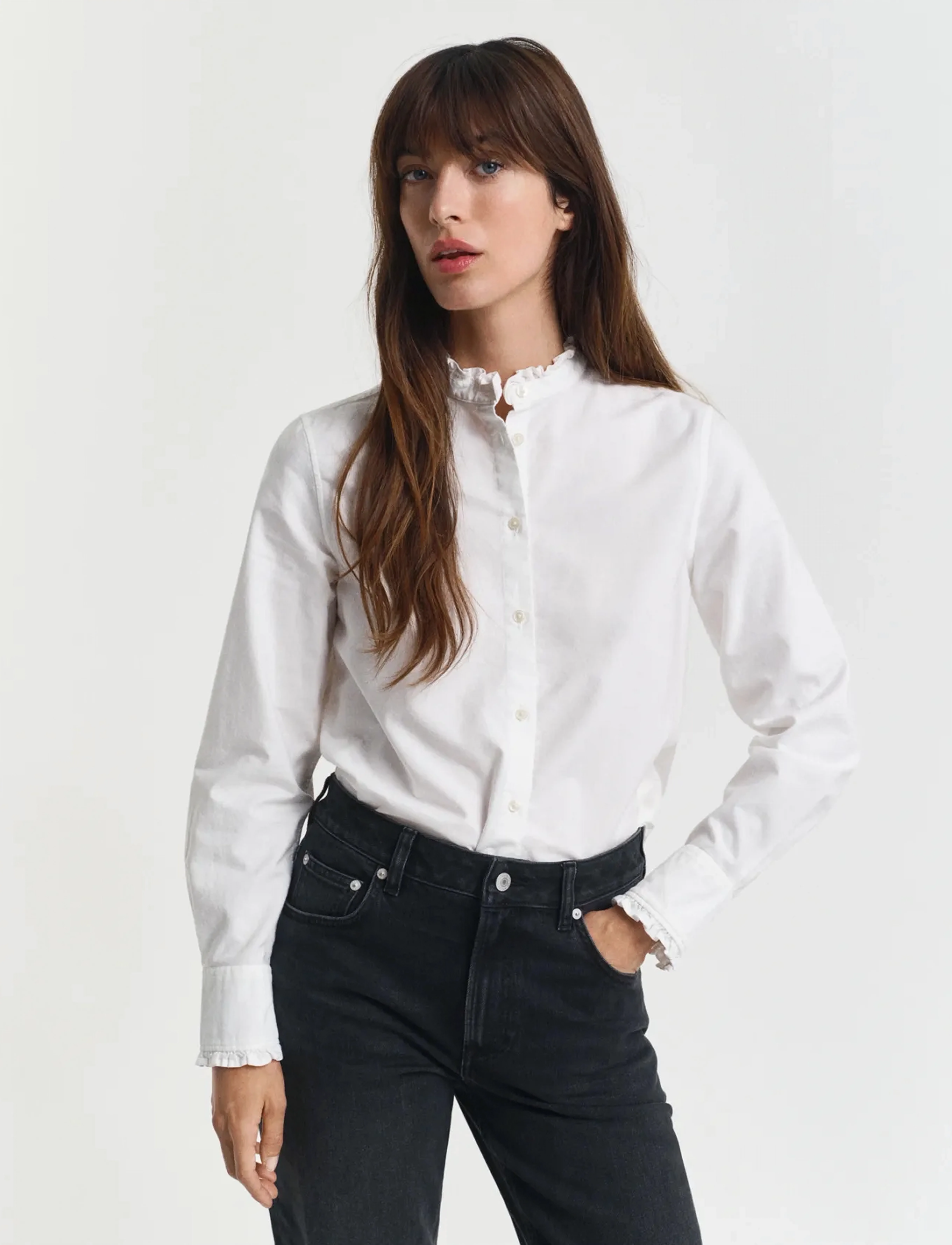 Gant Reg Classic Oxford Frill Blouse skjortor & blusar dam – bild 7