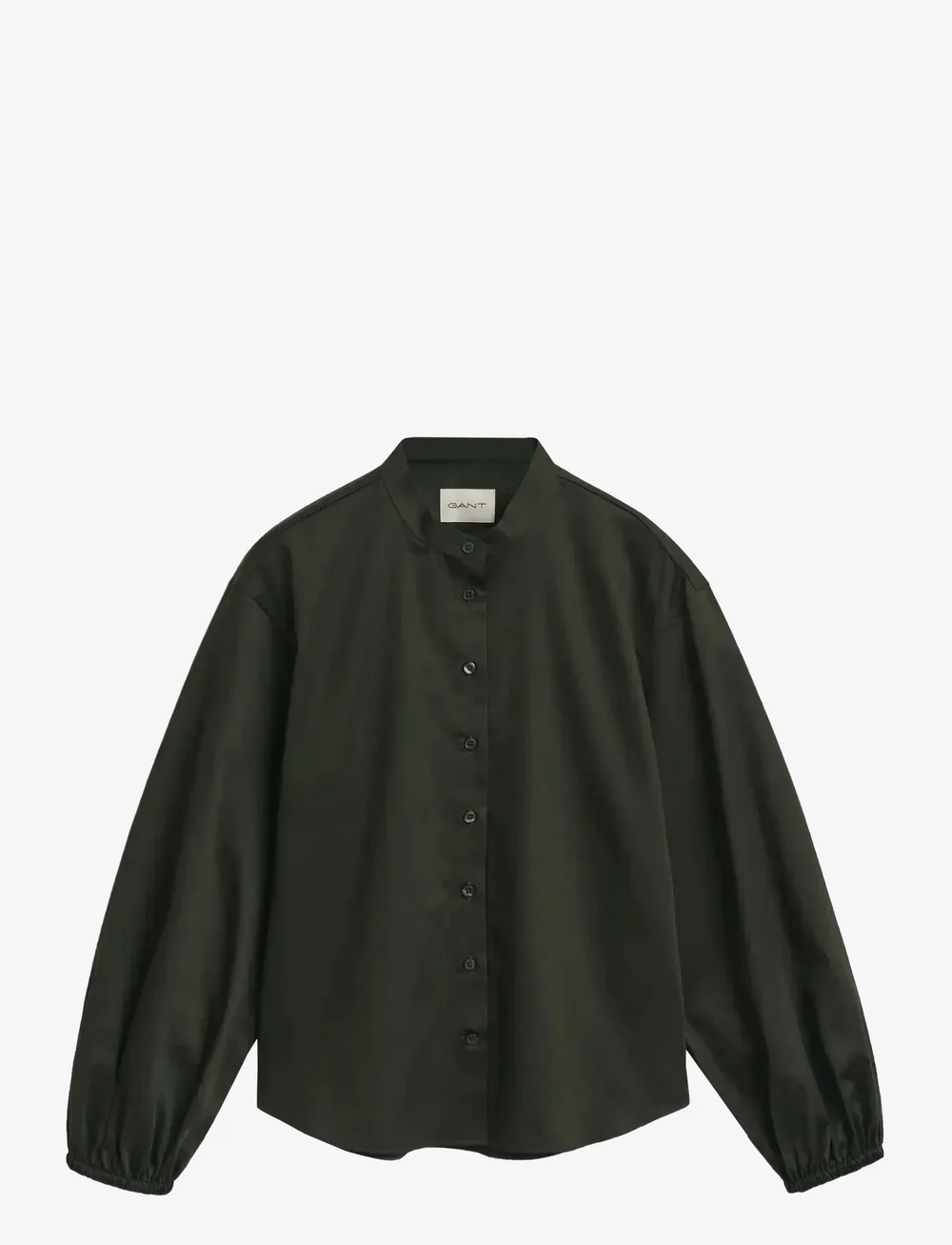 GANT - REG COTTON SATIN BLOUSE - langärmlige blusen - dark moss green - 1