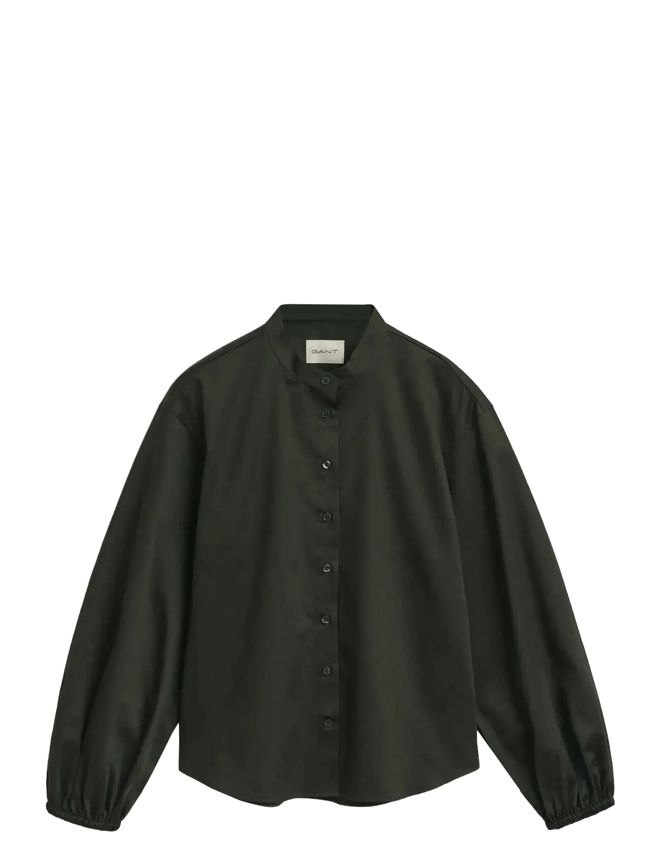 Gant REG COTTON SATIN BLOUSE - Tøj - DARK MOSS GREEN / green
