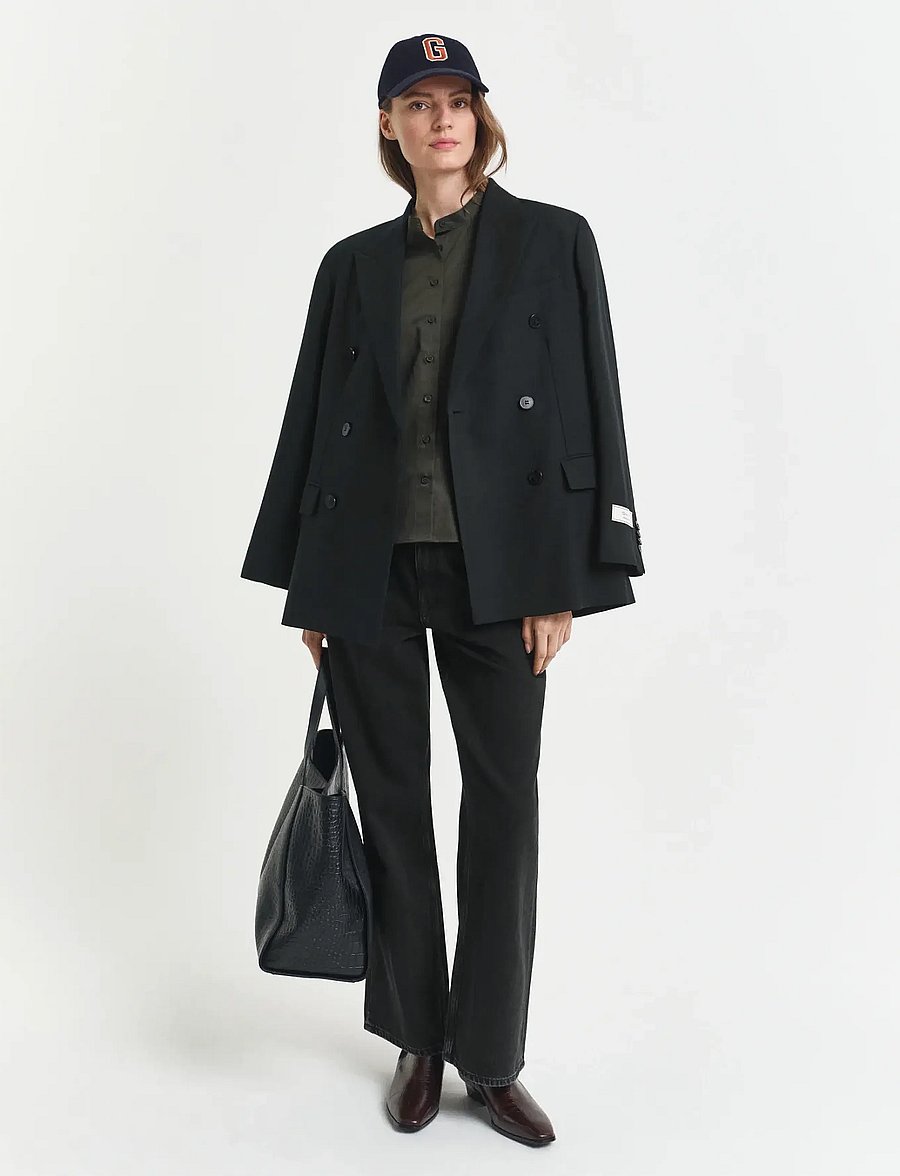 Gant - REG COTTON SATIN BLOUSE - langärmelige blusen - dark moss green - 2