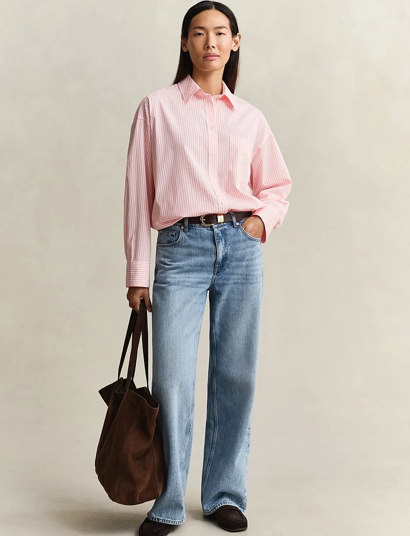 GANT - OS CLASSIC POPLIN STRIPE SHIRT - langärmlige hemden - lilly pink - 0