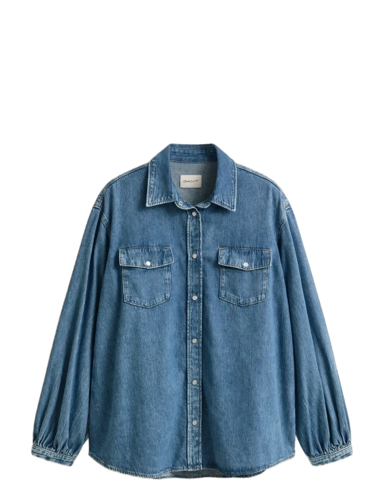 GANT DENIM VOLUME SLEEVE SHIRT - Nyheter - MID BLUE ARCHIVE / blue