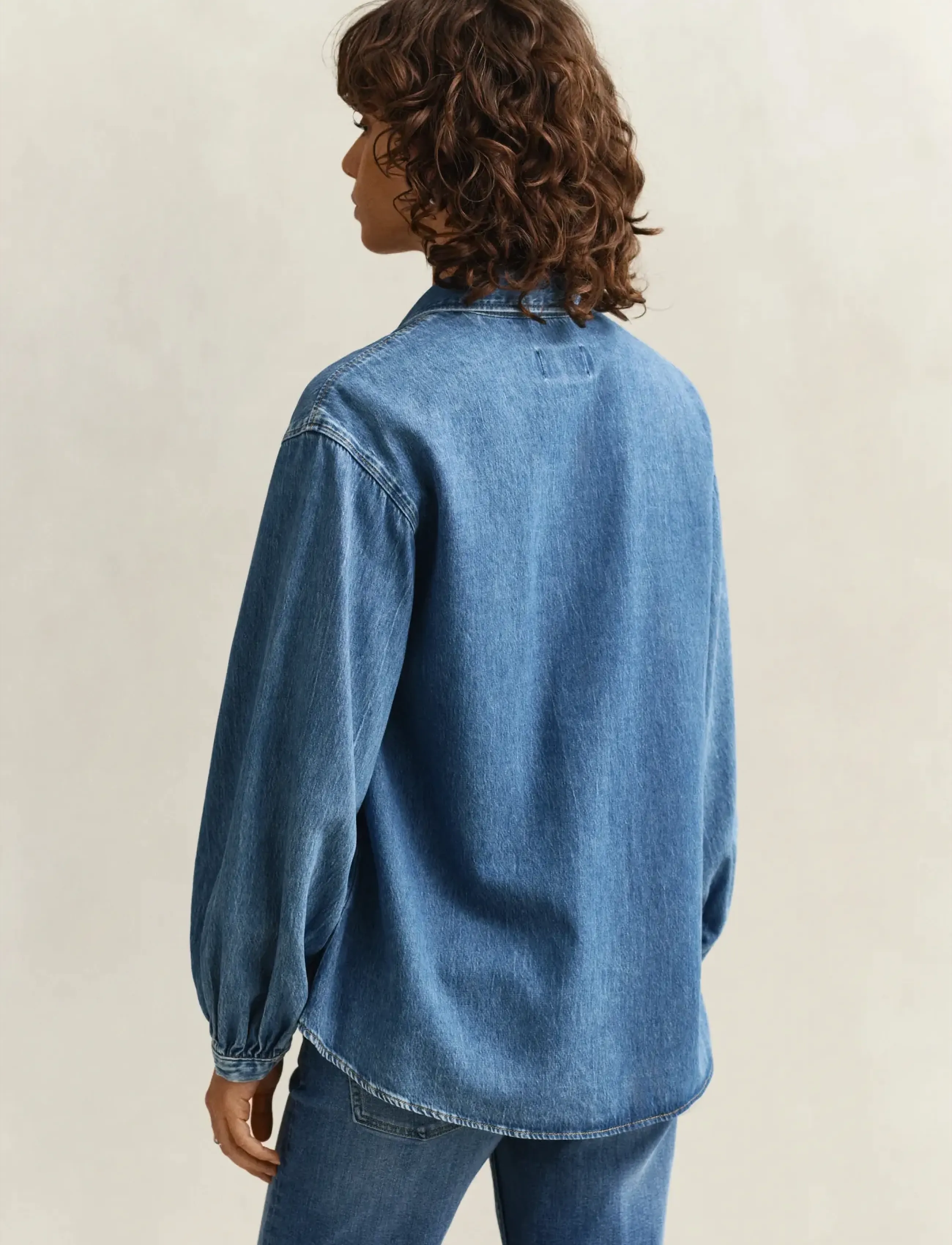 Gant - DENIM VOLUME SLEEVE SHIRT - denimskjorter - mid blue archive - 2