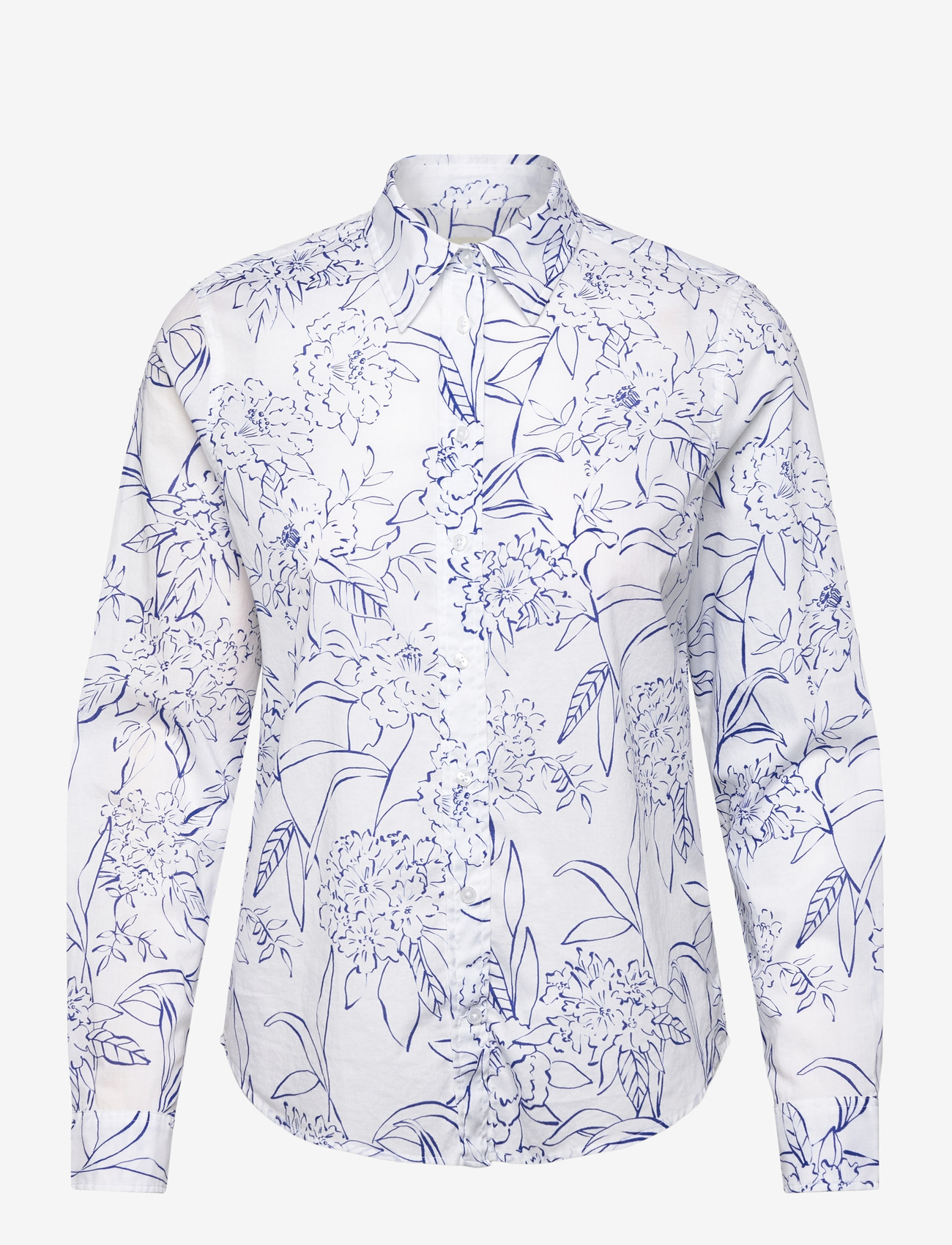 GANT - REG FLORAL PRINT CTN VOILE SHIRT - pikkade varrukatega särgid - white - 0