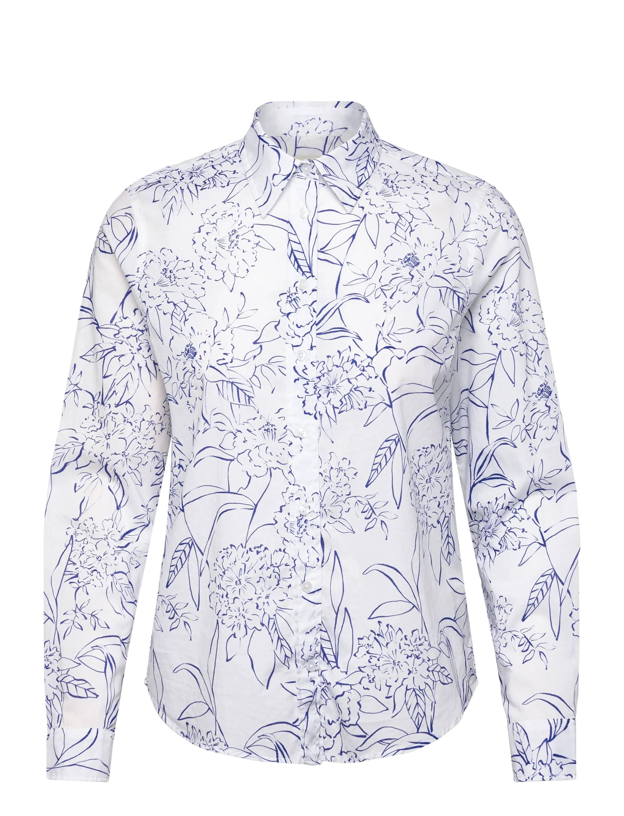Gant REG FLORAL PRINT CTN VOILE SHIRT - Transitional Layering - WHITE / white