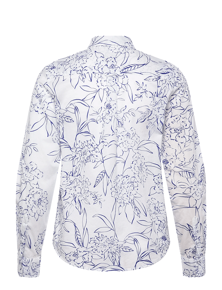 Gant - REG FLORAL PRINT CTN VOILE SHIRT - langärmlige hemden - white - 2