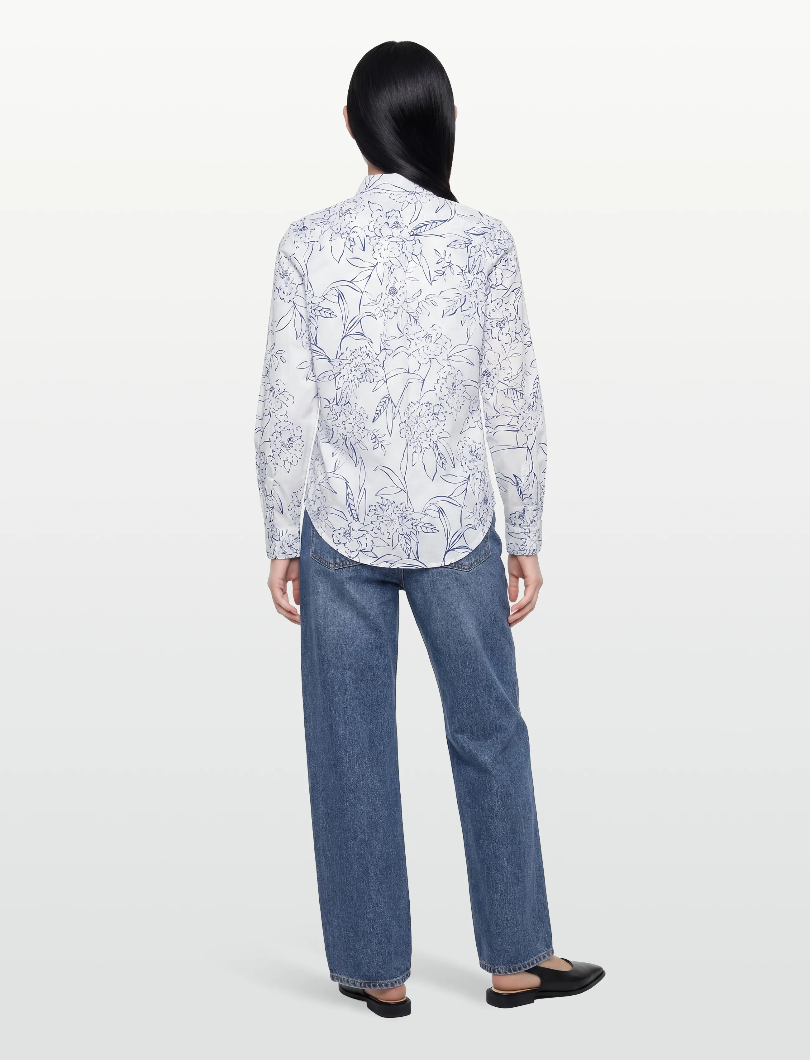 Gant - REG FLORAL PRINT CTN VOILE SHIRT - langärmlige hemden - white - 4