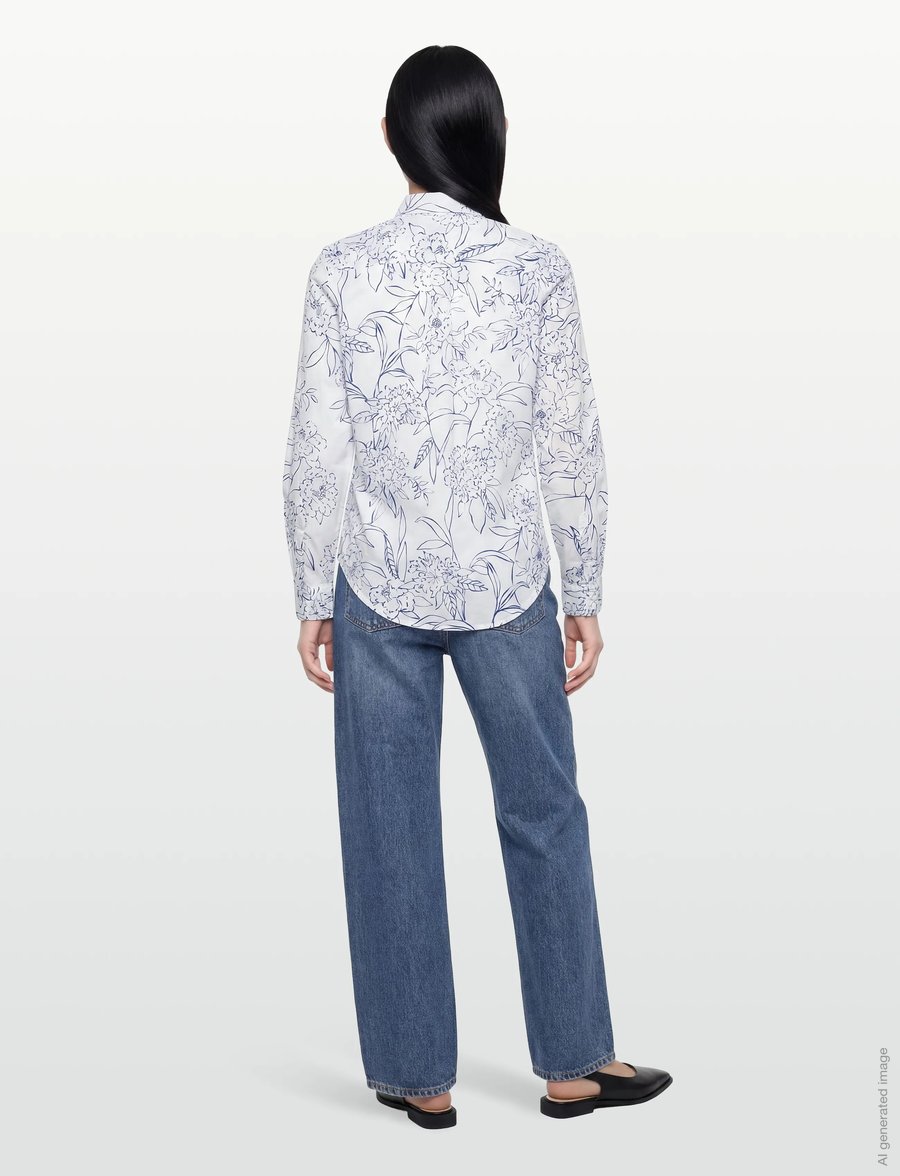 Gant - REG FLORAL PRINT CTN VOILE SHIRT - langärmlige hemden - white - 4