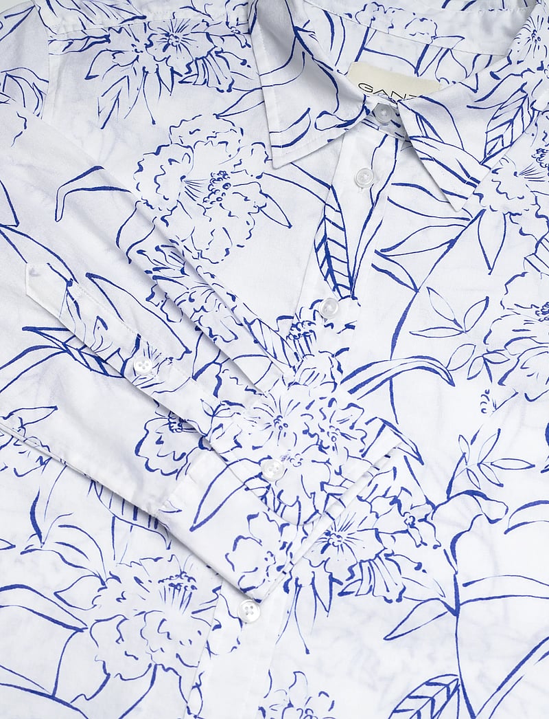 GANT - REG FLORAL PRINT CTN VOILE SHIRT - pikkade varrukatega särgid - white - 2