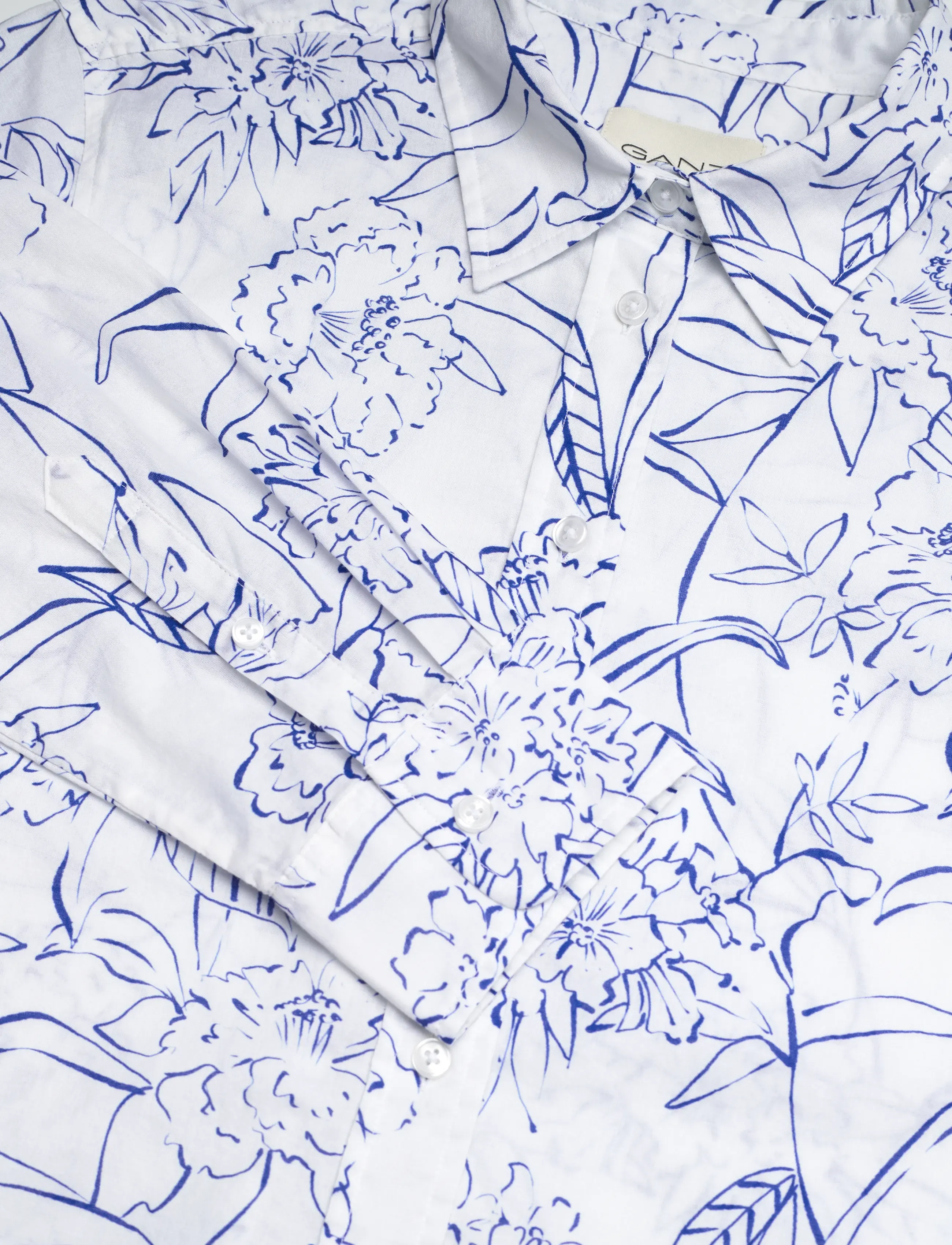 Gant - REG FLORAL PRINT CTN VOILE SHIRT - langärmlige hemden - white - 5