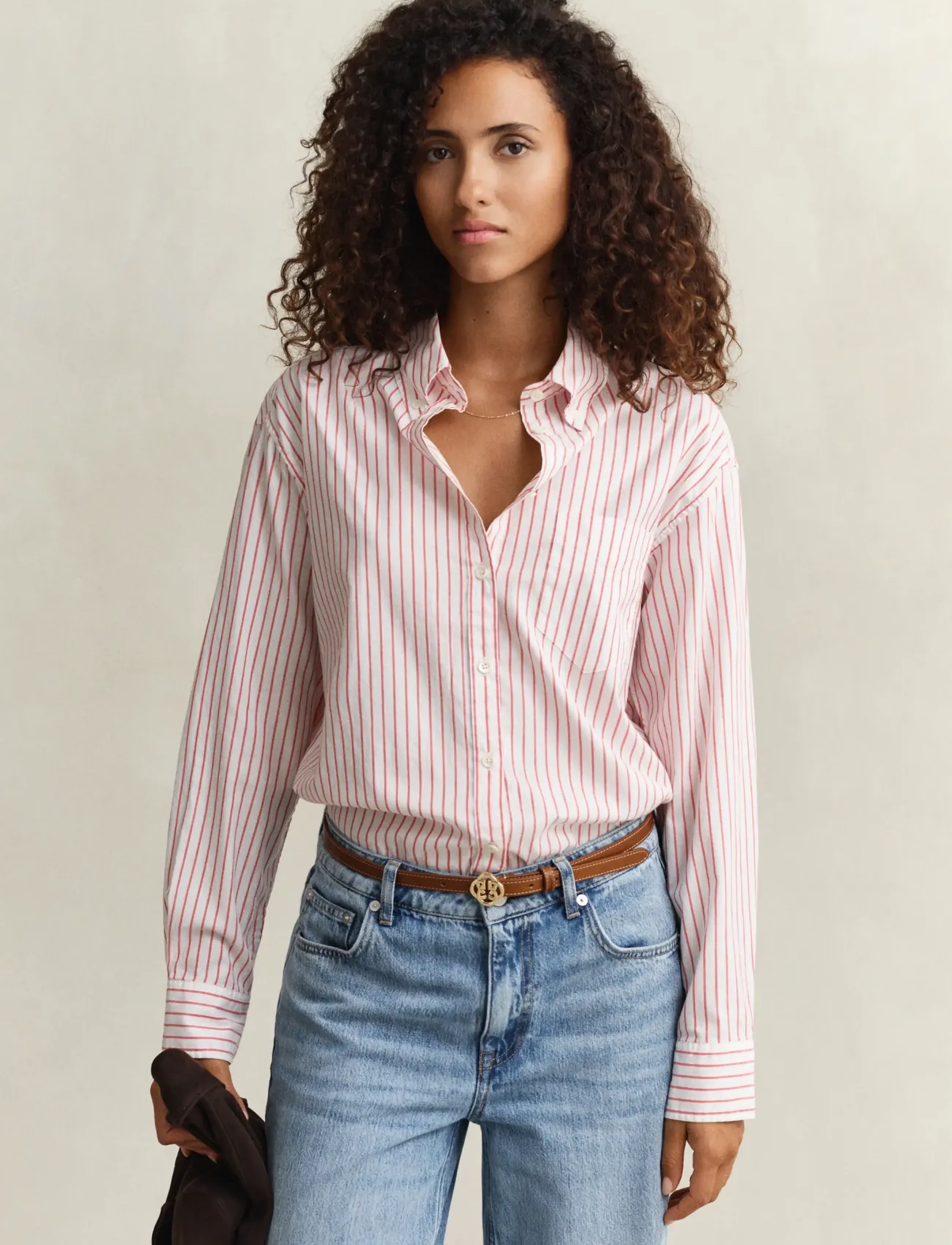 Gant Rel Luxury Oxford Stripe Bd Shirt, 40, Shirts, Creme - Long-sleeved, Frauen