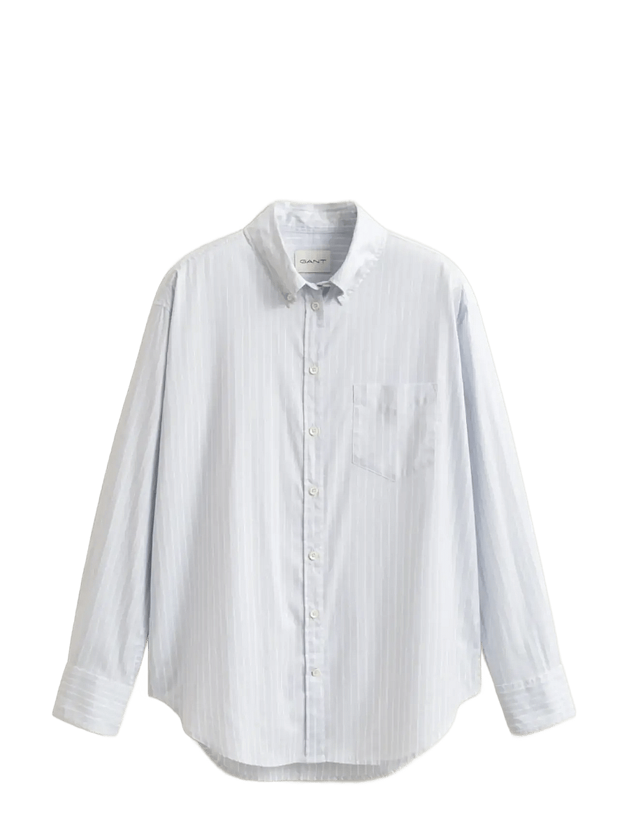 Gant - REL LUXURY OXFORD STRIPE BD SHIRT - langärmlige hemden - light blue - 1