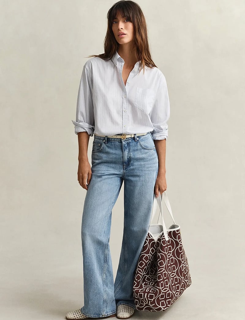 GANT - REL LUXURY OXFORD STRIPE BD SHIRT - langärmlige hemden - light blue - 3