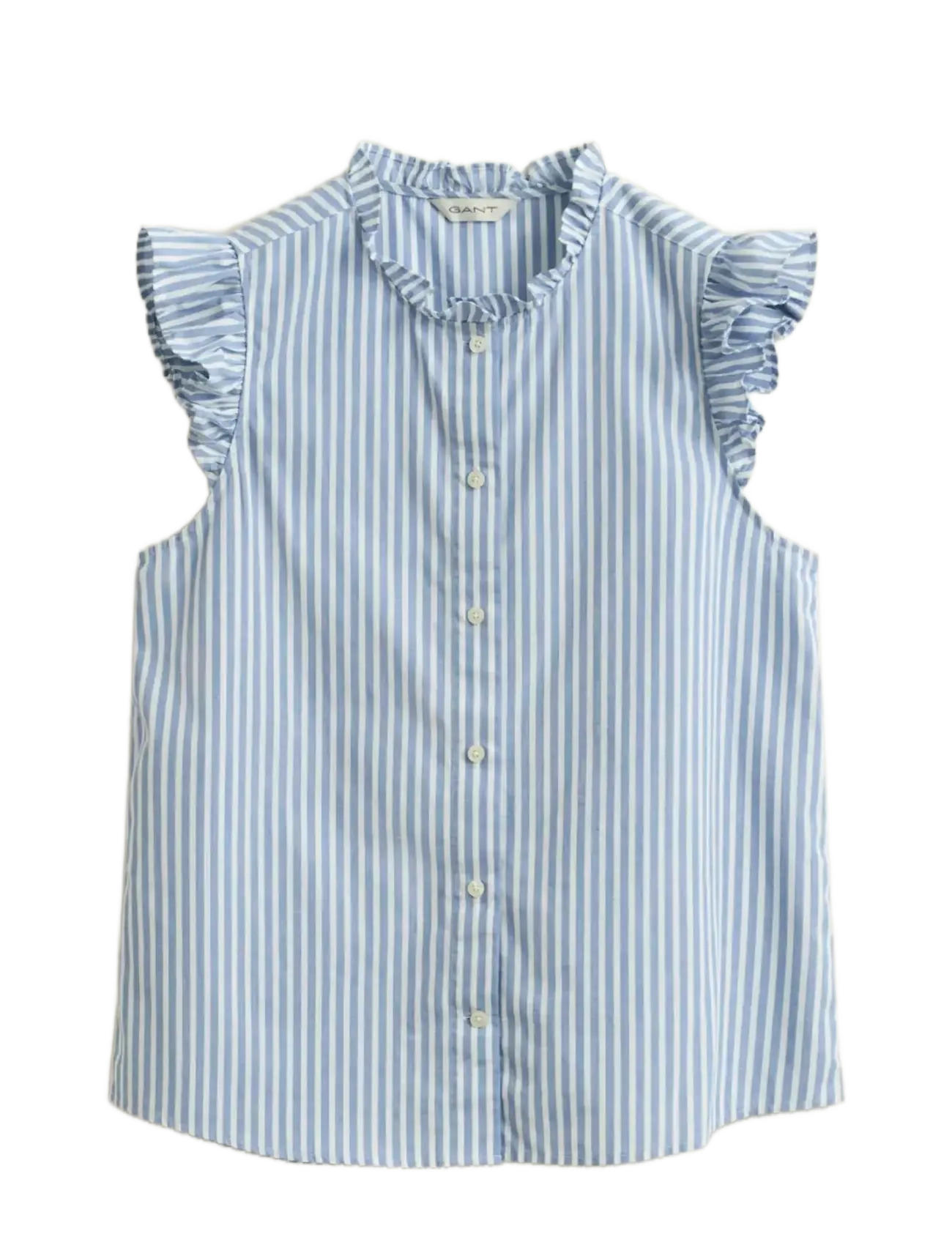 Gant - STRIPE CTN RUFFLE BLOUSE - hydrangea blue - 1