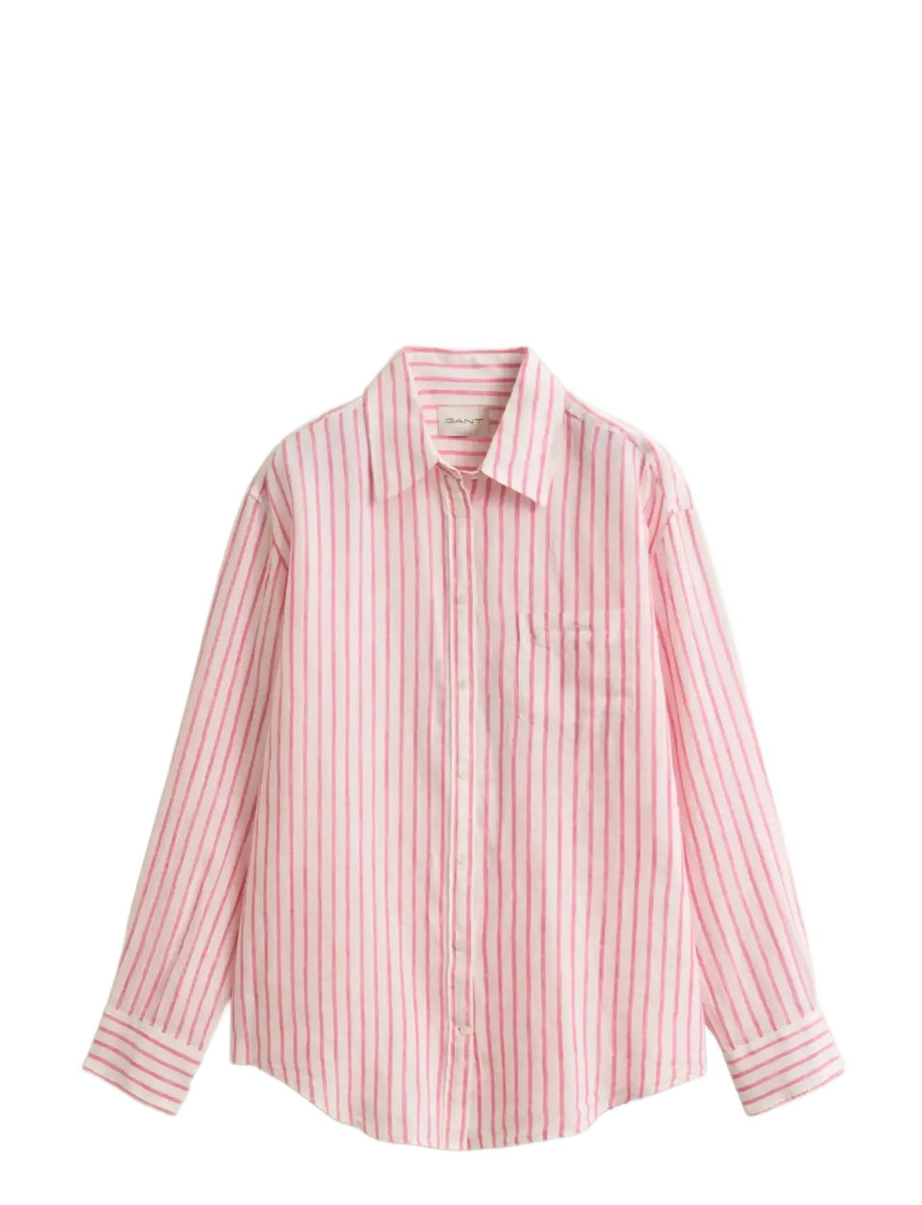 GANT REL STRIPED LINEN LS SHIRT - Skjortor - BRIGHT FUSCHIA / pink/rose