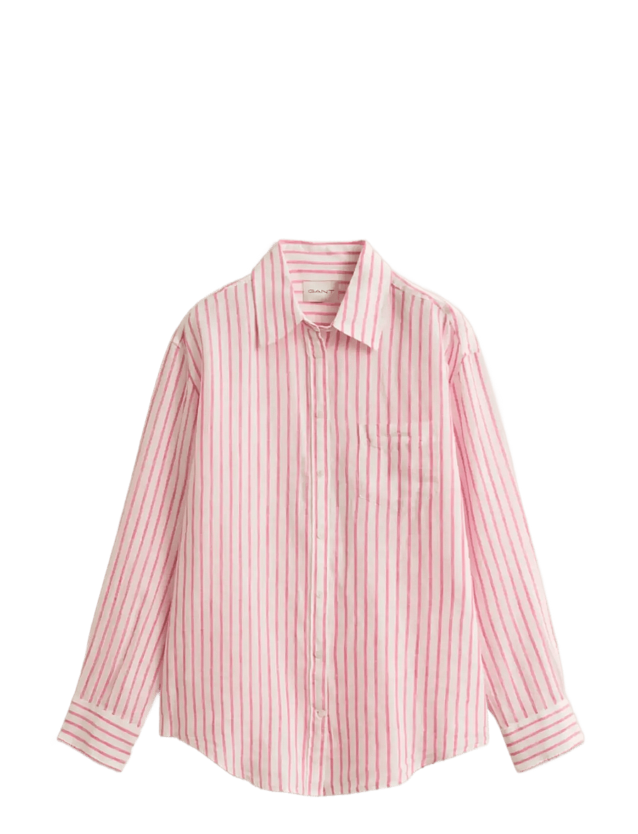 Gant - REL STRIPED LINEN LS SHIRT - chemises à manches longues - bright fuschia - 1